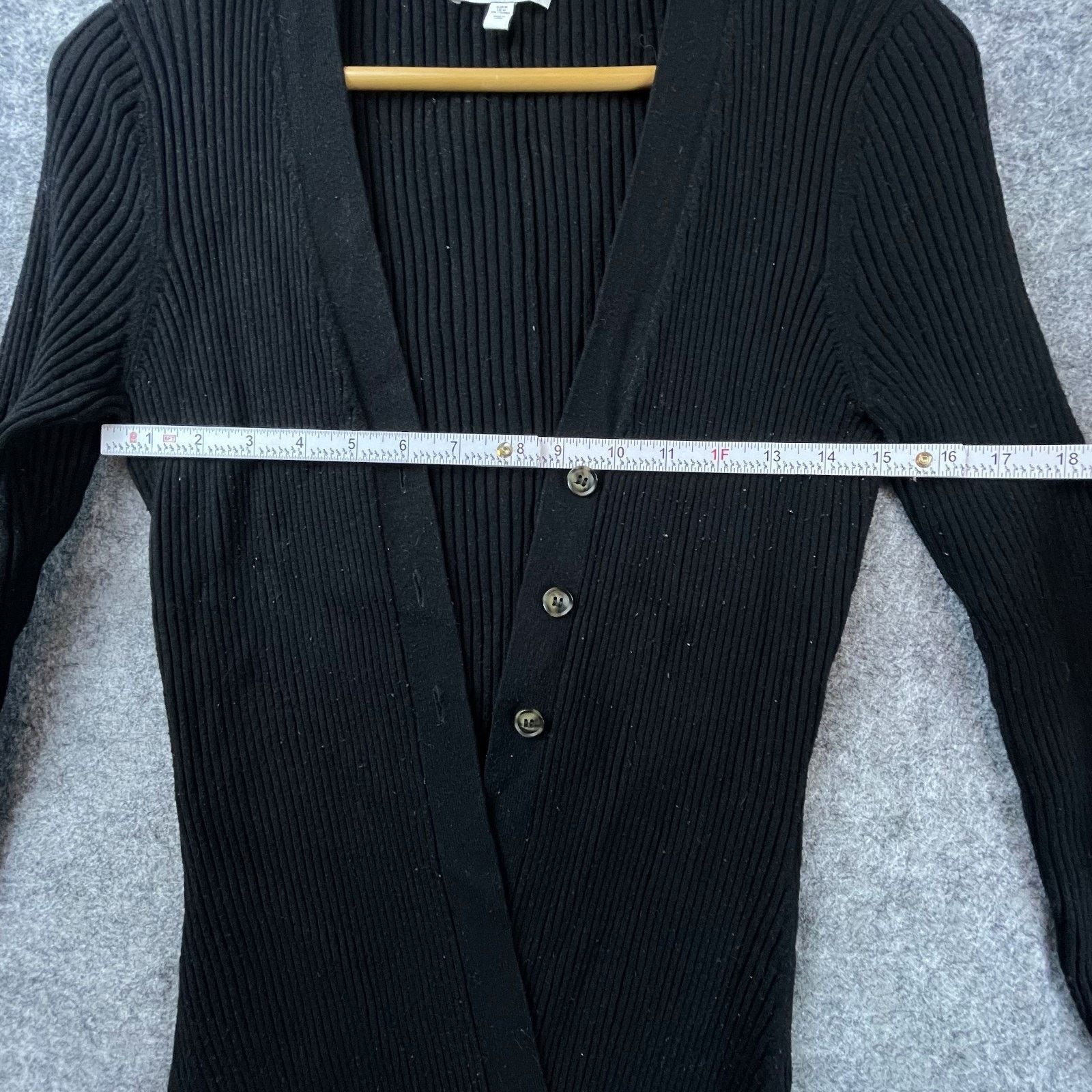 & Other Stories & Other Stories Cardigan Sweater Womens M Black Ribbed Knit Size M / US 6-8 / IT 42-44 - 3 Thumbnail