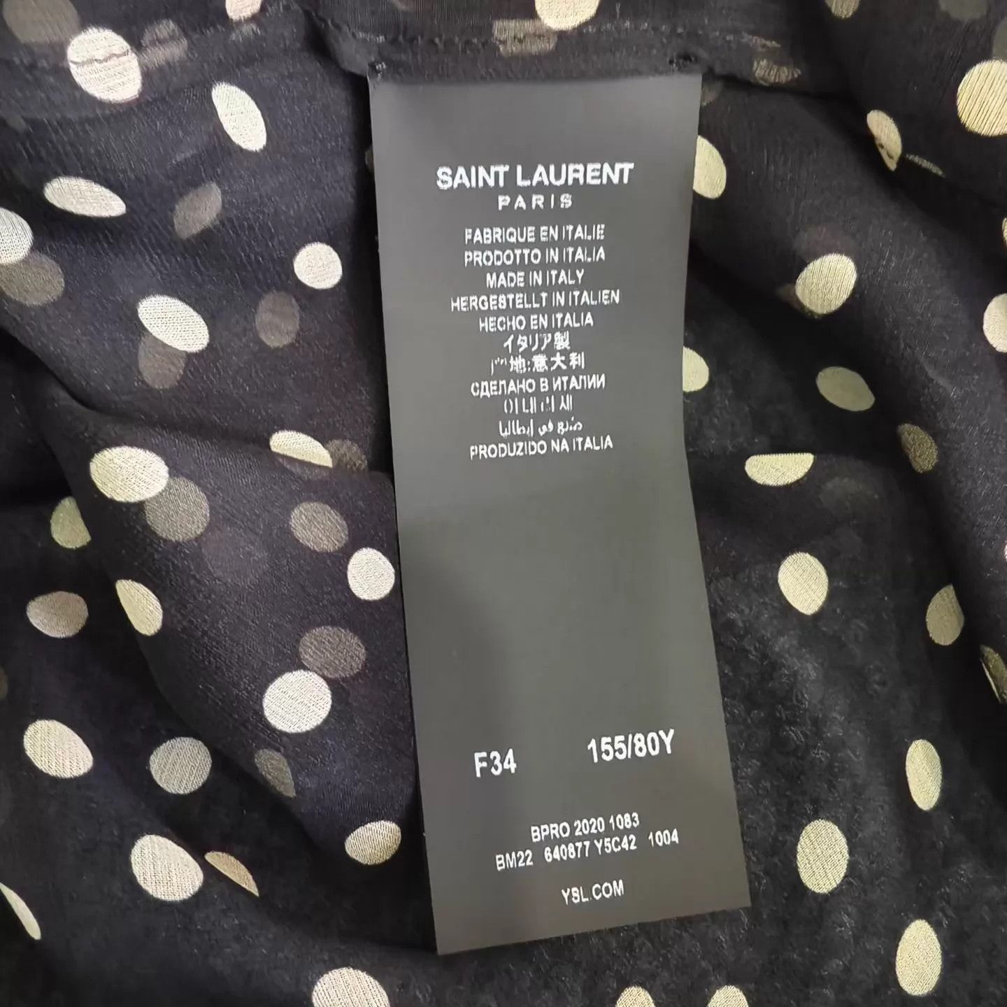 Saint Laurent Paris Saint Laurent Polka Dot Silk Shirt 99 34 Size XXS / US 00 / IT 34 - 4 Thumbnail