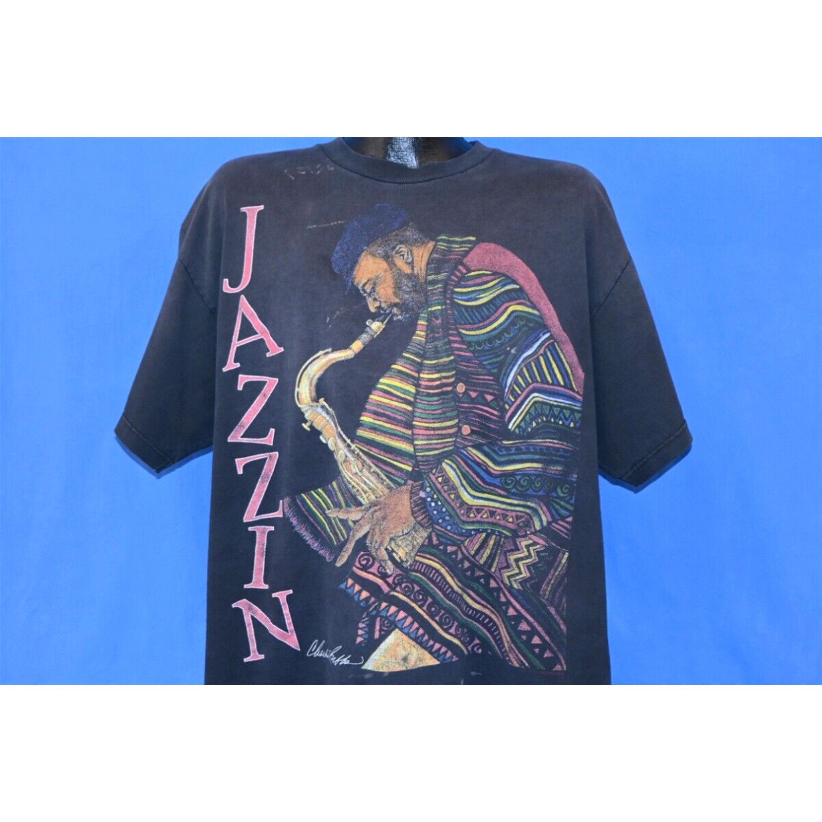 image of Vintage VTG 90's Jazzin Charles Bibbs Inland Empire Music Arts Festival 1998 T-Shirt XL in White