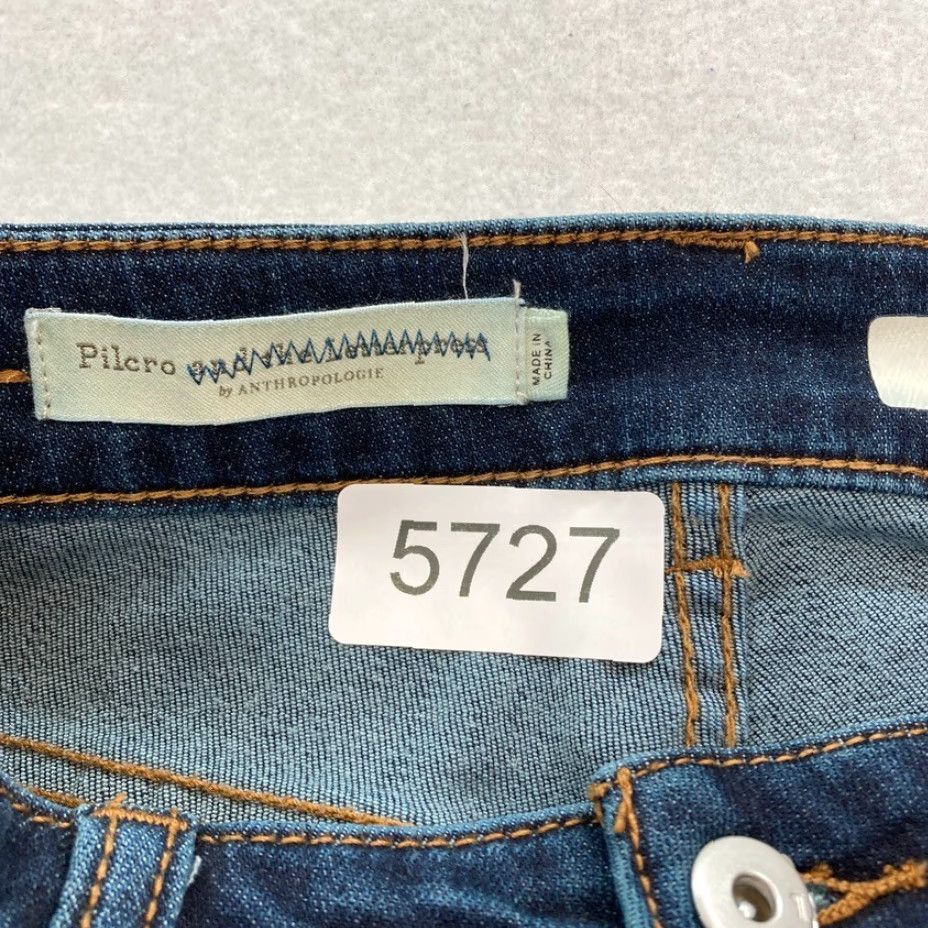 Vintage Pilcro and the Letterpress Jeans Women 26 High Rise Denim Legging Mid Rise Stretch Slim Pockets Blue 26 Inseam 26 Vintage No Rise Mid Size 42" / US 20 - 4 Thumbnail