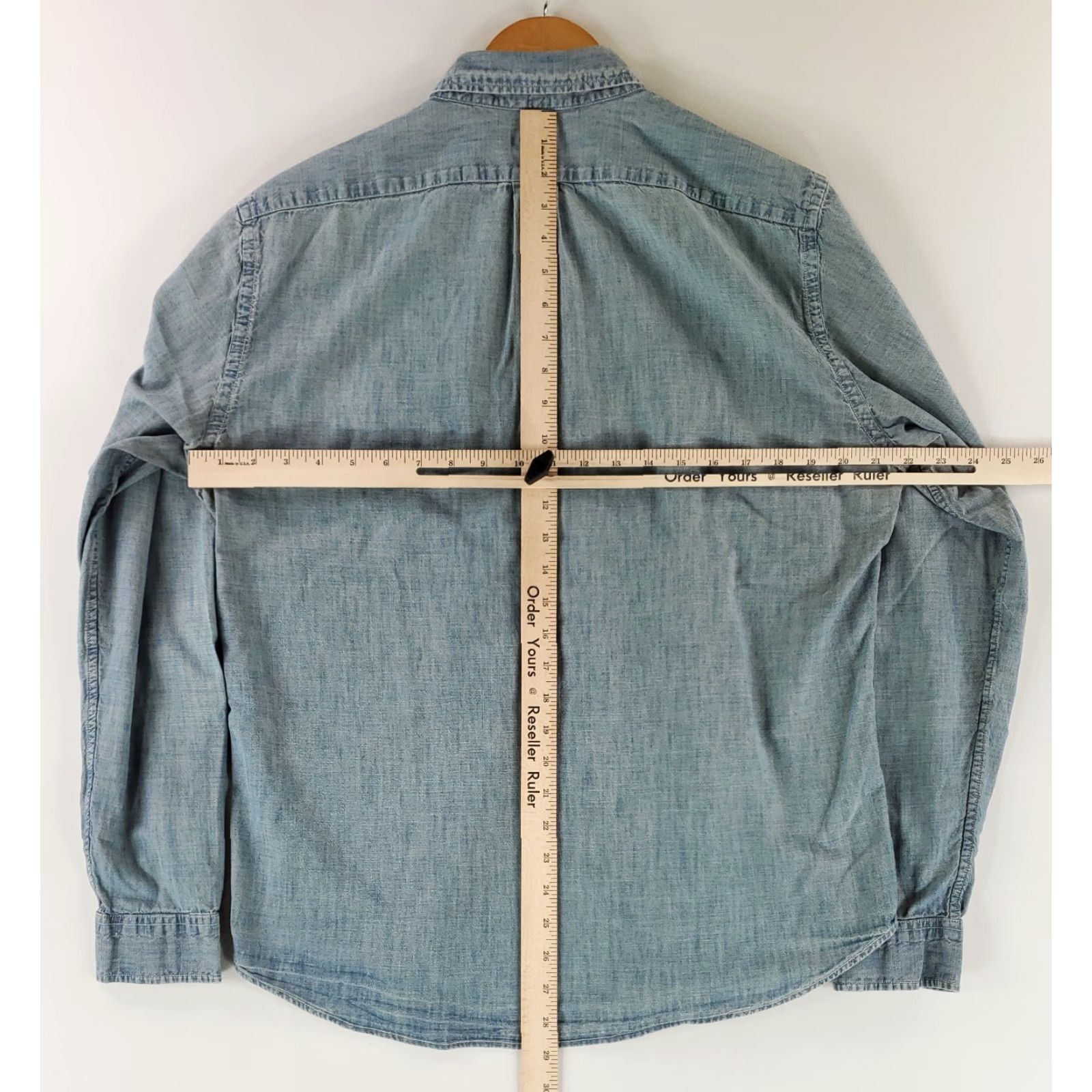 J.Crew J. Crew Shirt Chambray Japanese Fabric Button-Down Blue Long Sleeve Slim Mens L Size US L / EU 52-54 / 3 - 6 Thumbnail