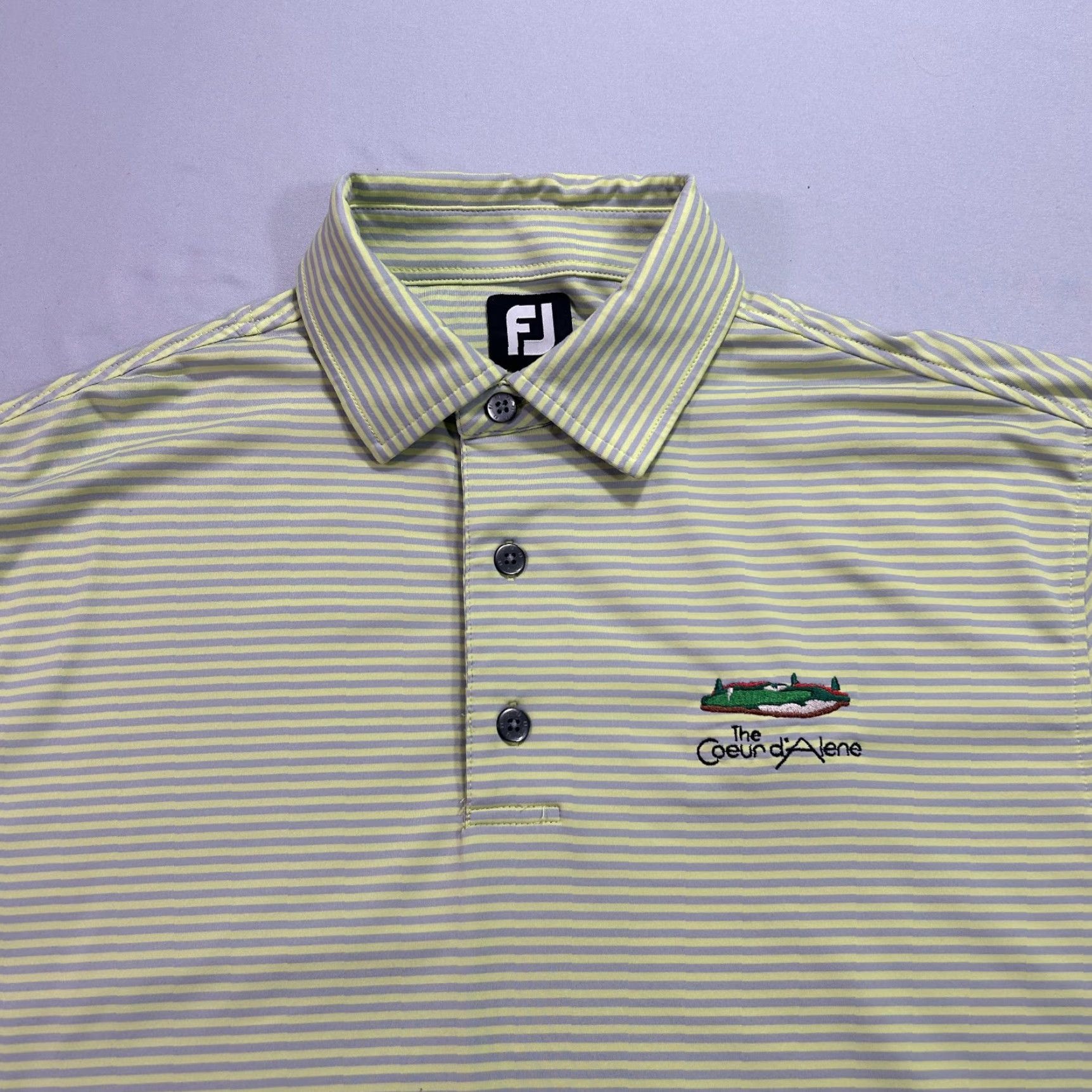 Footjoy FootJoy Polo Shirt Mens M Green Striped Polyester Blend Stretch Easy Care Golf Shirt Size US M / EU 48-50 / 2 - 3 Thumbnail