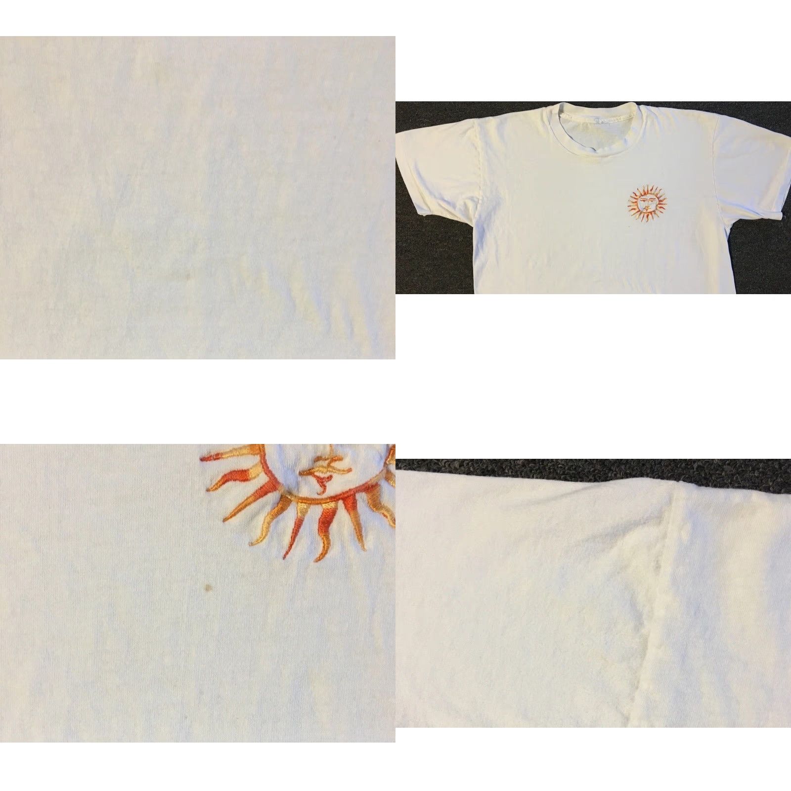 Vintage VINTAGE 90s Sun Faded Distressed Shirt L White USA Nature Moon Sky Peace Grunge Hippie 80s 90s T-Shirt Mens Size US L / EU 52-54 / 3 - 8 Thumbnail