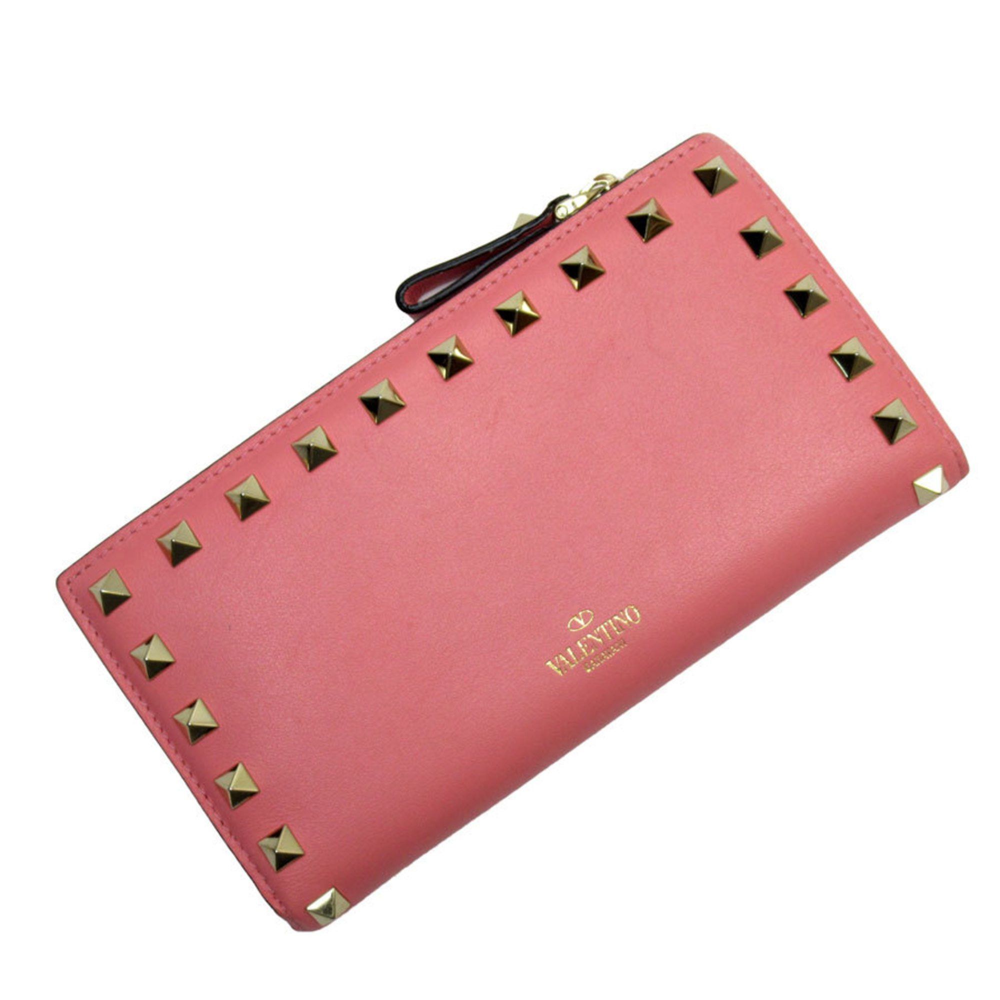 Valentino Valentino Garavani Bi-fold wallet Leather Metal Pink Gold Women's w0867a Size ONE SIZE - 1 Thumbnail