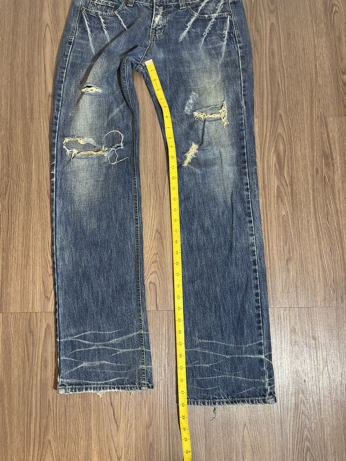 GOSTAR DE FUGA FUGA japan distressed clawmark lightning wash denim Size US 33 - 16 Thumbnail