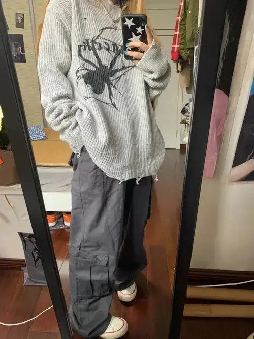 Japanese Brand × Vintage Milang girl Spider Print Harajuku Sweater Size ONE SIZE - 2 Thumbnail