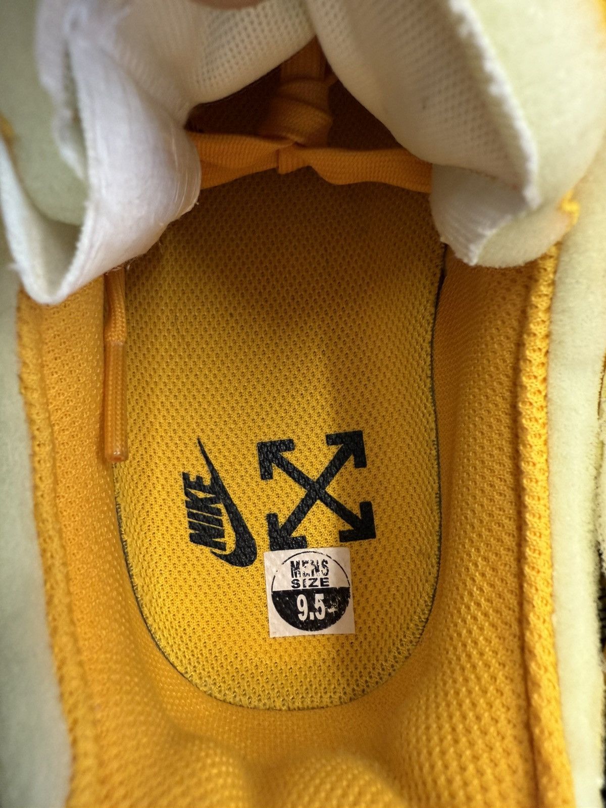 Nike 2022 Nike Air Force 1 Low Off-White ICA University Gold Size US 9.5 / EU 42-43 - 8 Thumbnail