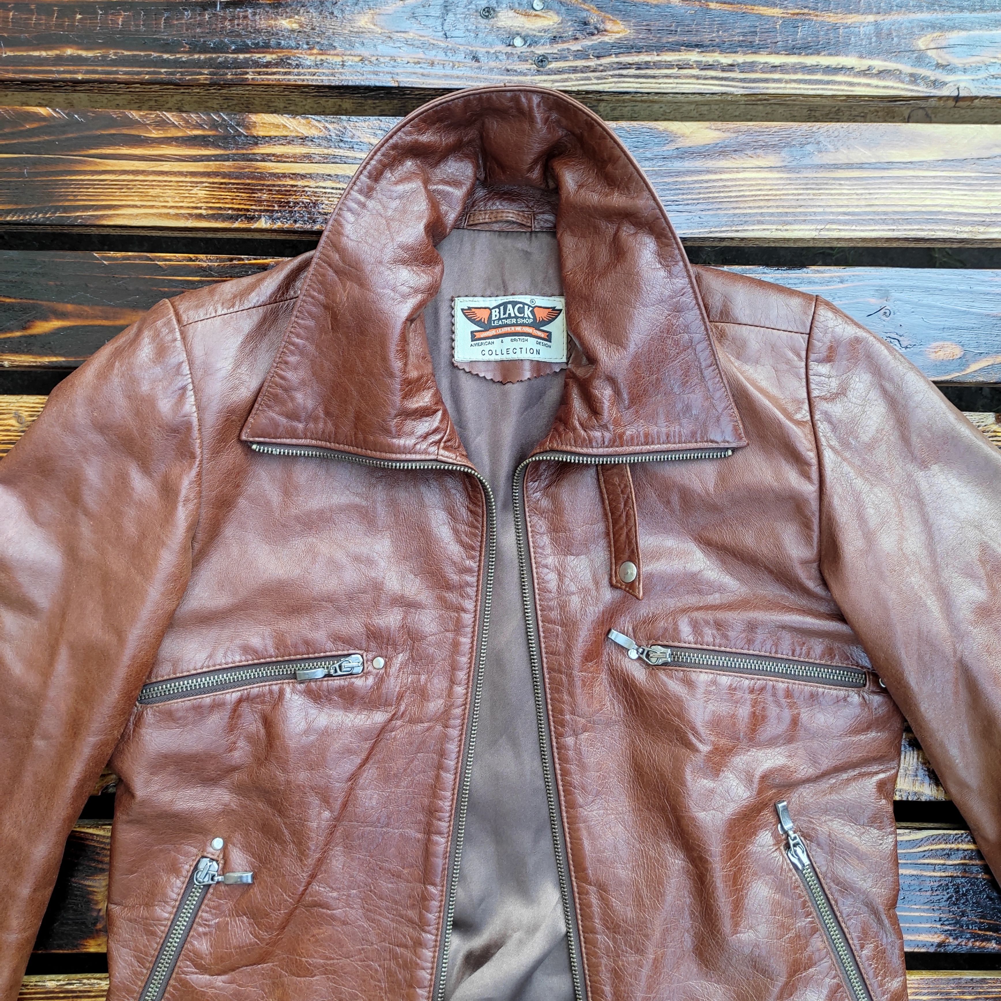 Genuine Leather × Leather Brown Bomber Men's Jacket - Genuine Lamb Leather - Size S Size US S / EU 44-46 / 1 - 4 Thumbnail