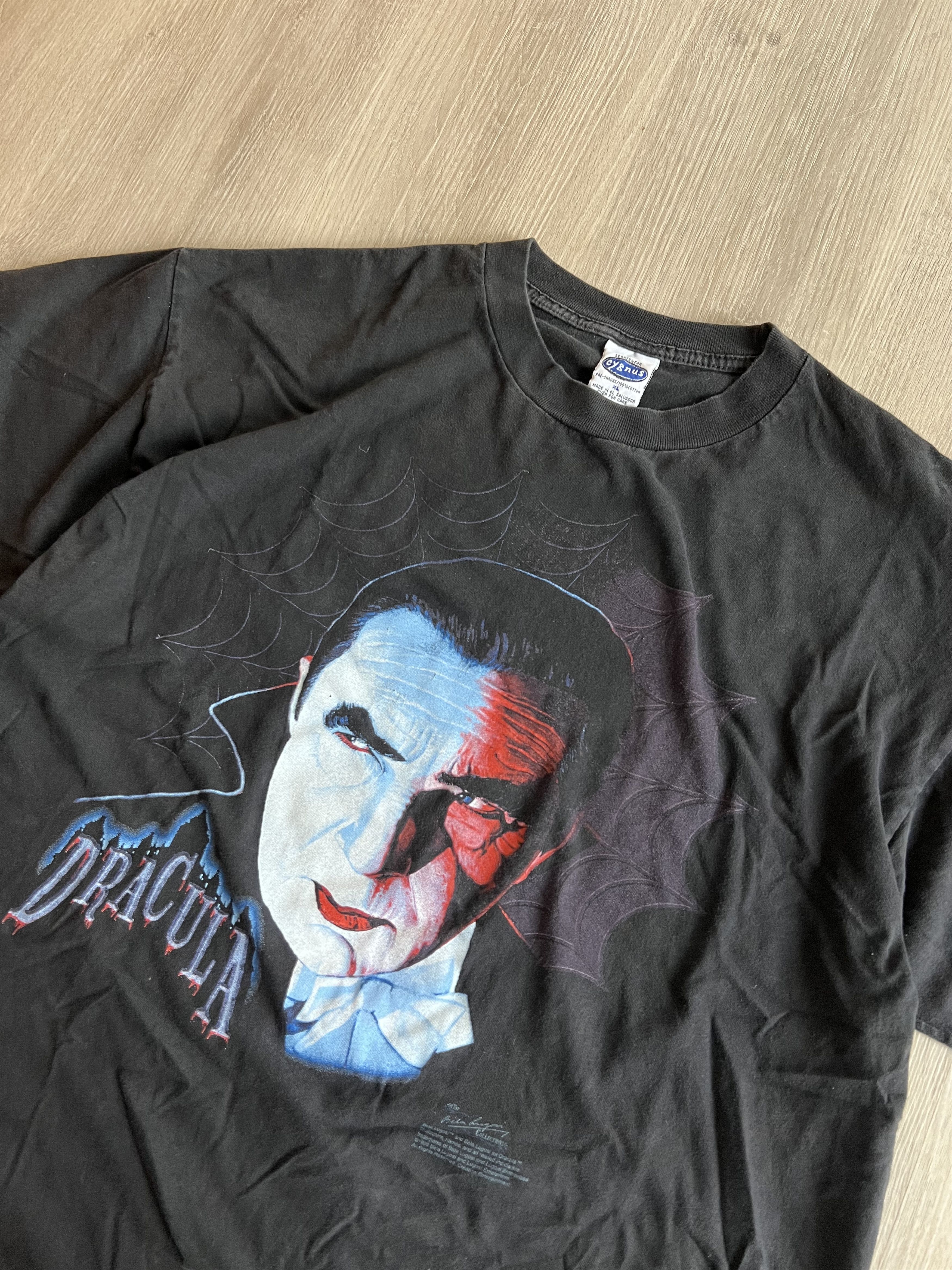 Vintage 90s Dracula Tee Bela Lugosi Tee Nosferatu Bat Horror Promo Size US XL / EU 56 / 4 - 2 Thumbnail