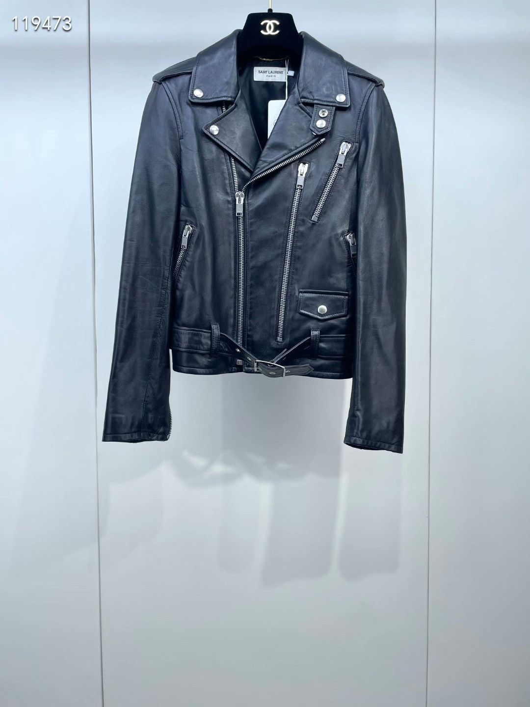 Saint Laurent Paris YSL Saint Laurent Black Biker Leather Jacket Size XS / US 0-2 / IT 36-38 - 1 Thumbnail