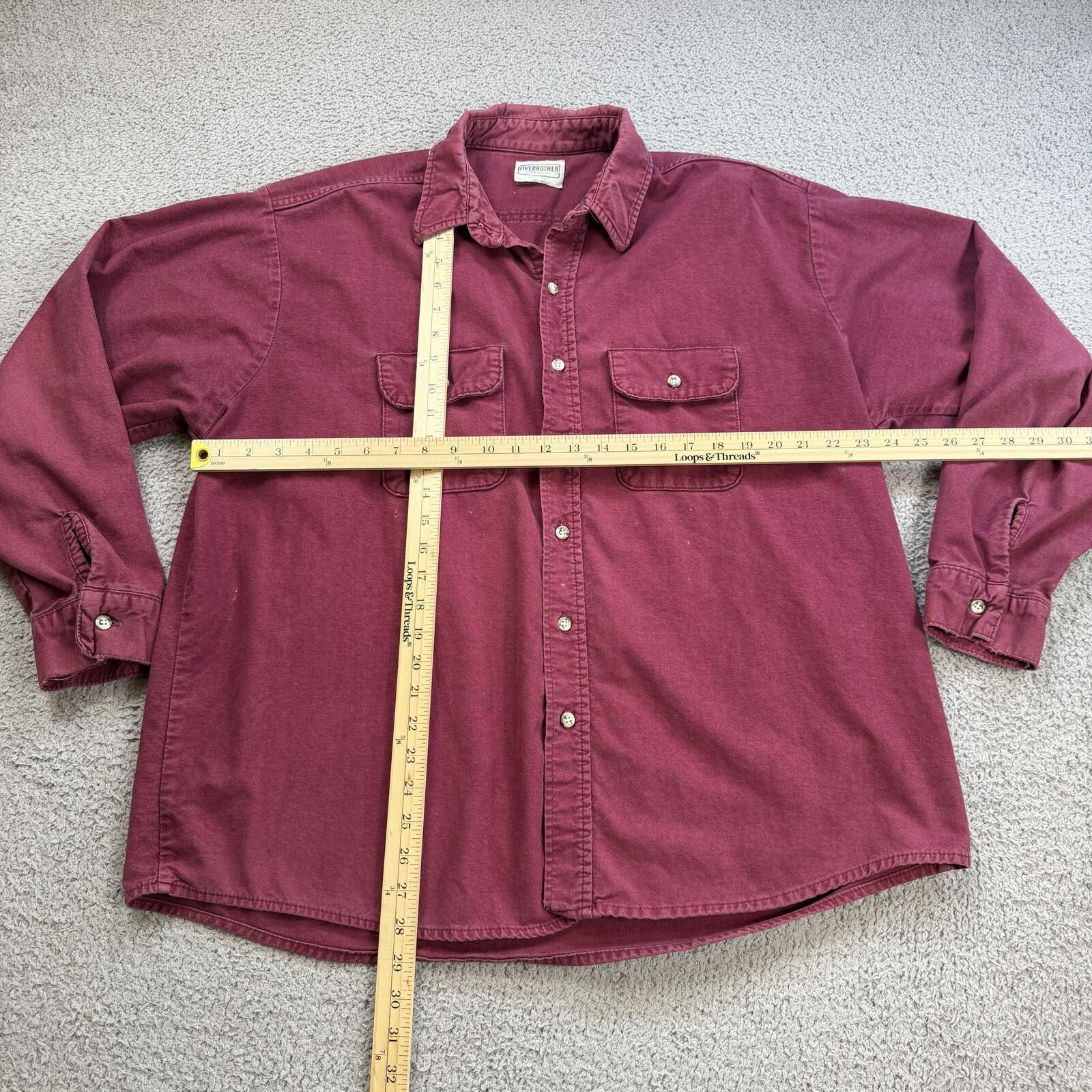 FiveBrother Vintage Five Brother Work Shirt Made In USA Red Button Up XL Size US XL / EU 56 / 4 - 3 Thumbnail