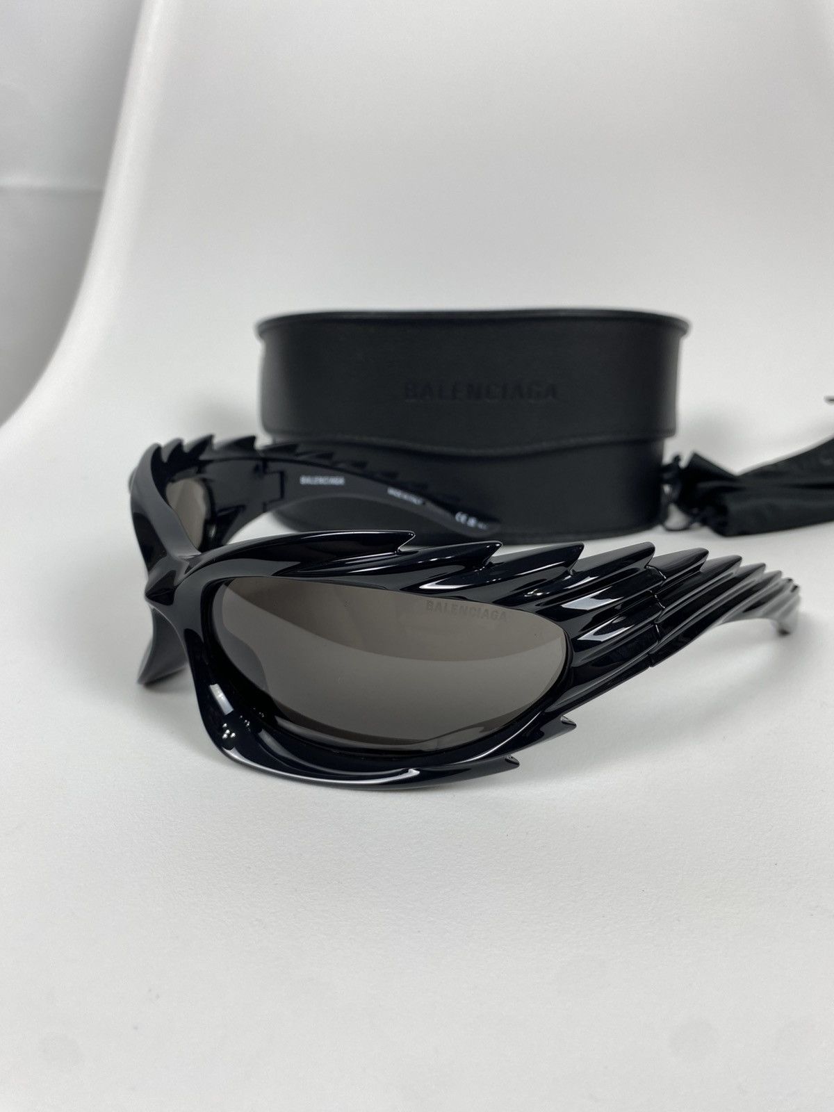 Balenciaga Spike Rectangle Sunglasses New BB0255S Size XL - Main Image