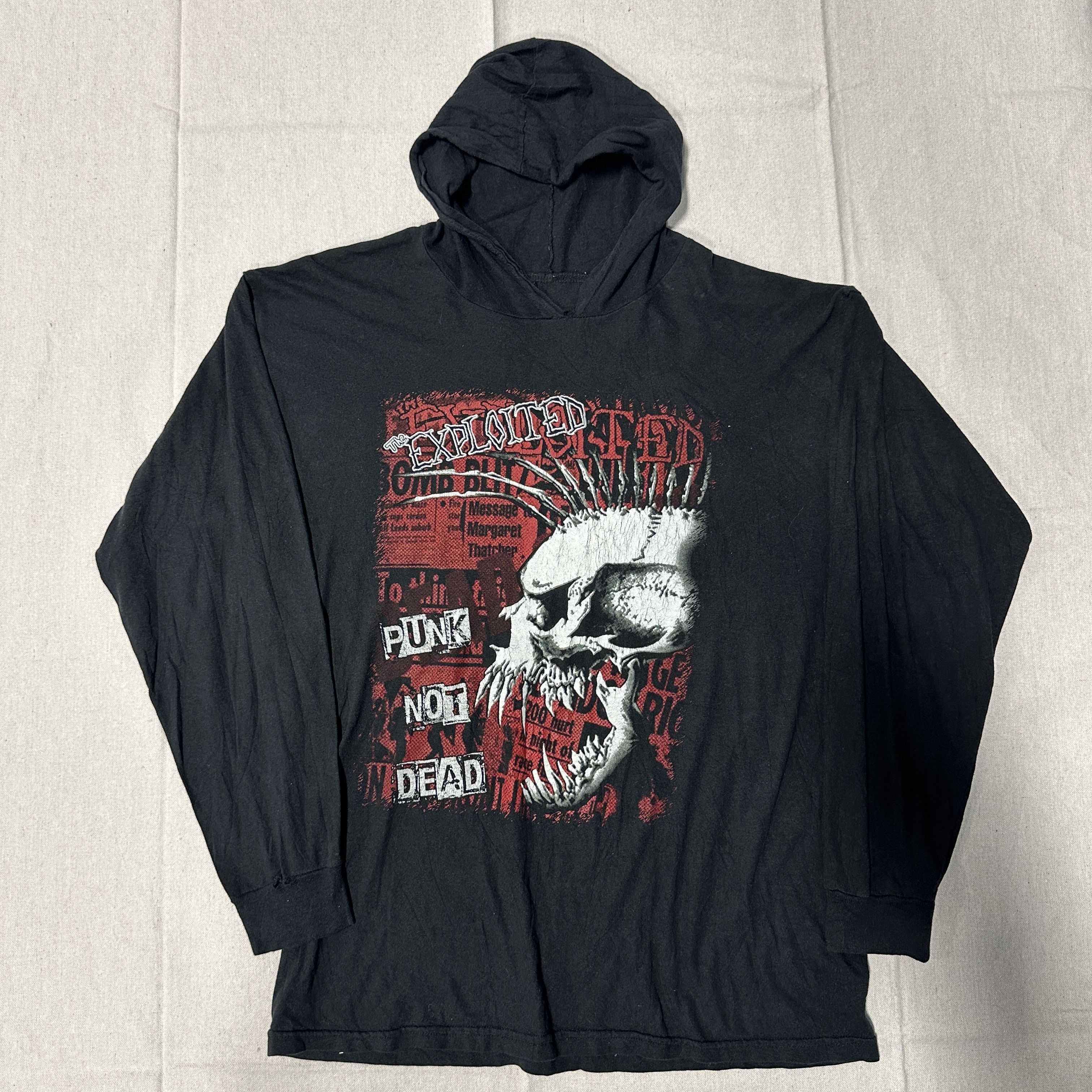 Other Vintage Exploited Punk Graphic Hooded Long Sleeve Shirt Size L 80s Size US L / EU 52-54 / 3 - 1 Thumbnail