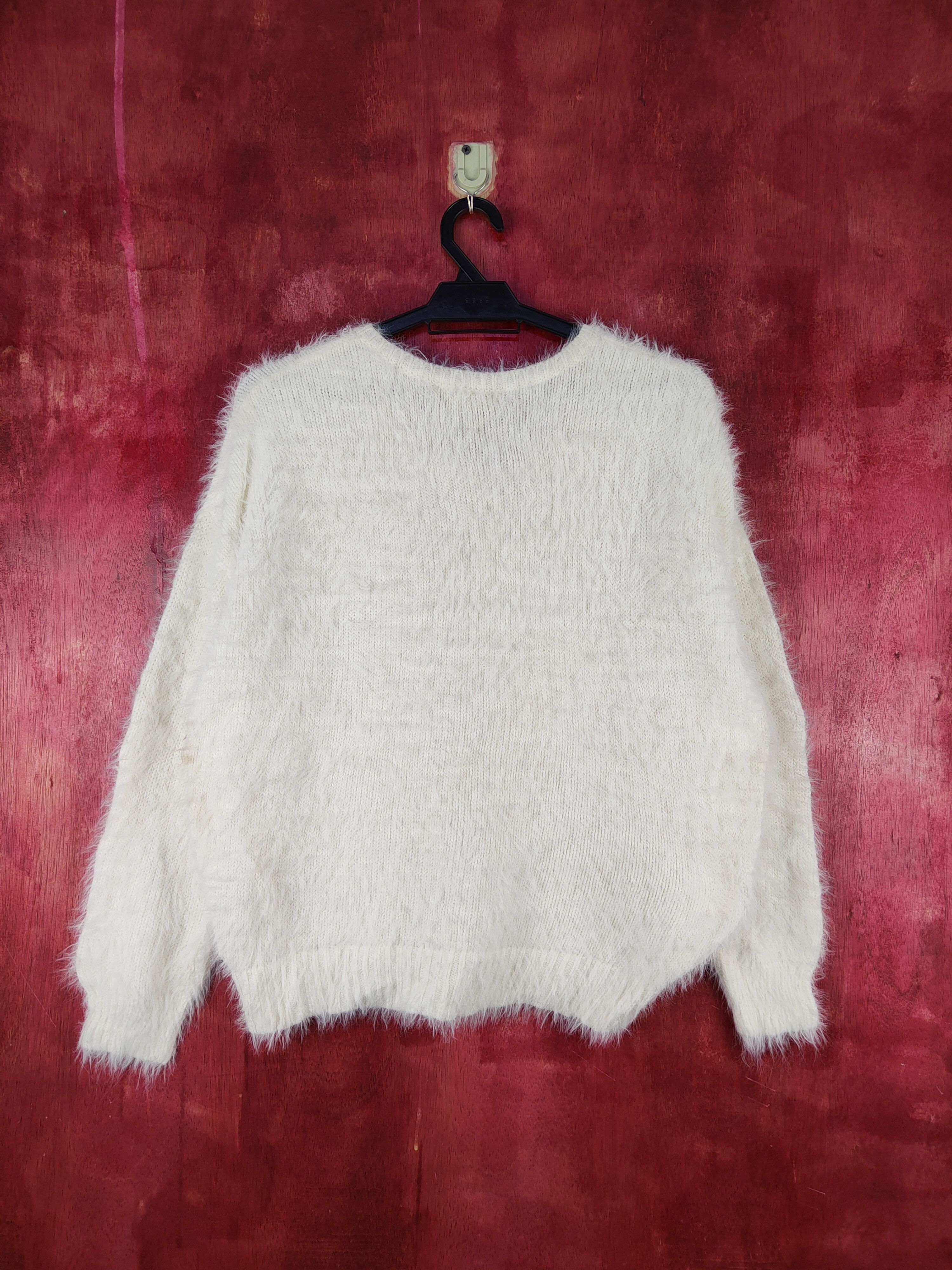 Vintage Ingni White Shag Shaggy Fur Mohair Knitwear #S2000 Size M / US 6-8 / IT 42-44 - 7 Thumbnail