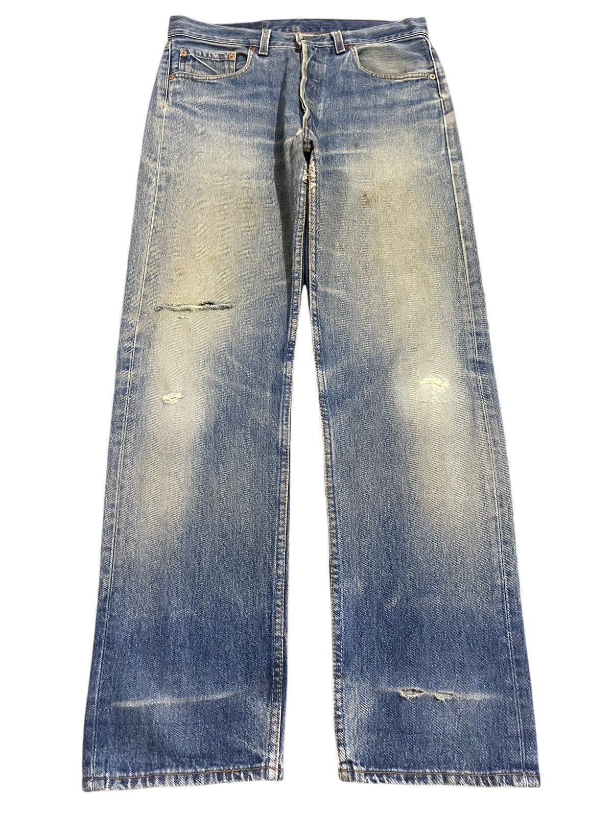 Levi's Vintage 90s Levis 501 Blue Faded Wash Distressed Style Jeans Size US 32 / EU 48 - 1 Thumbnail
