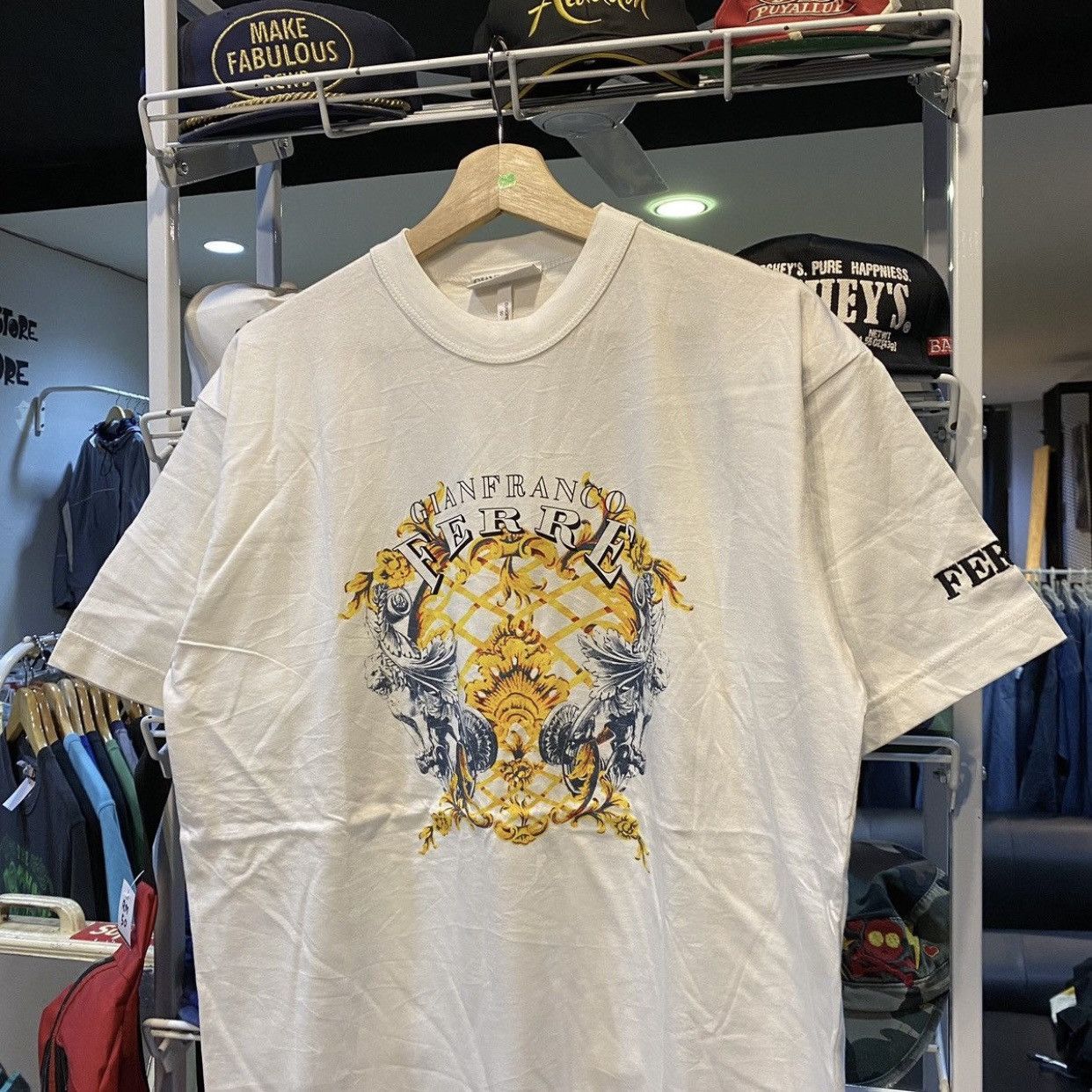 Gianfranco Ferre Vintage 1990s Gianfranco Ferre Affliction Design T-Shirt Size US L / EU 52-54 / 3 - 3 Thumbnail