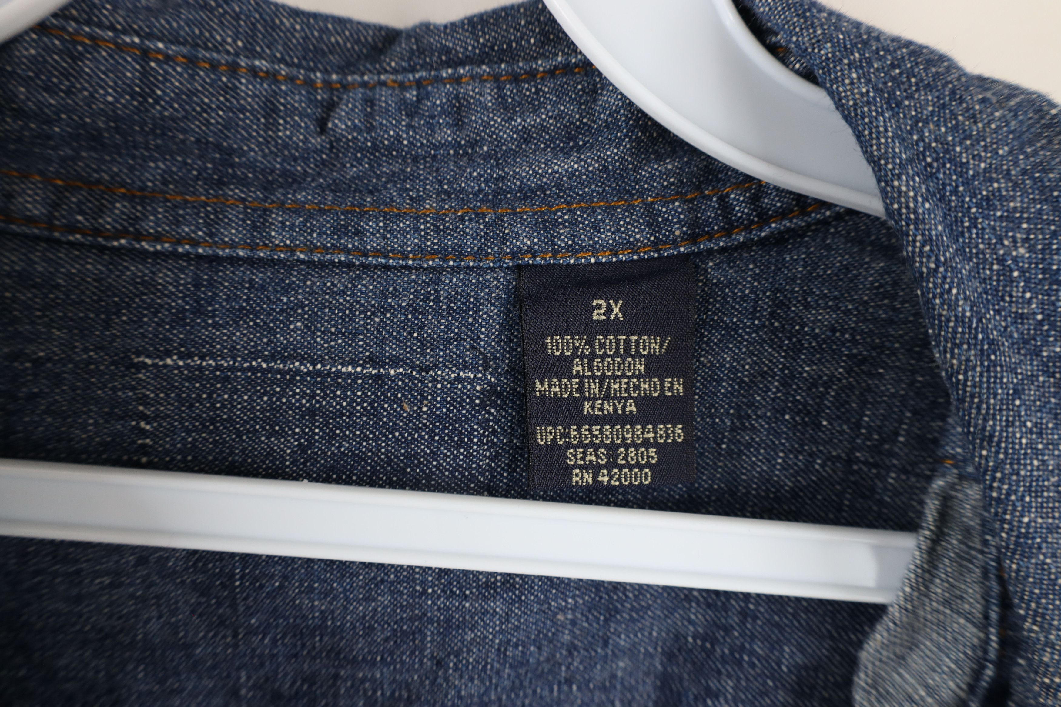 Vintage Vintage 90s Streetwear Denim Jean Collared Button Shirt Size US XXL / EU 58 / 5 - 6 Thumbnail