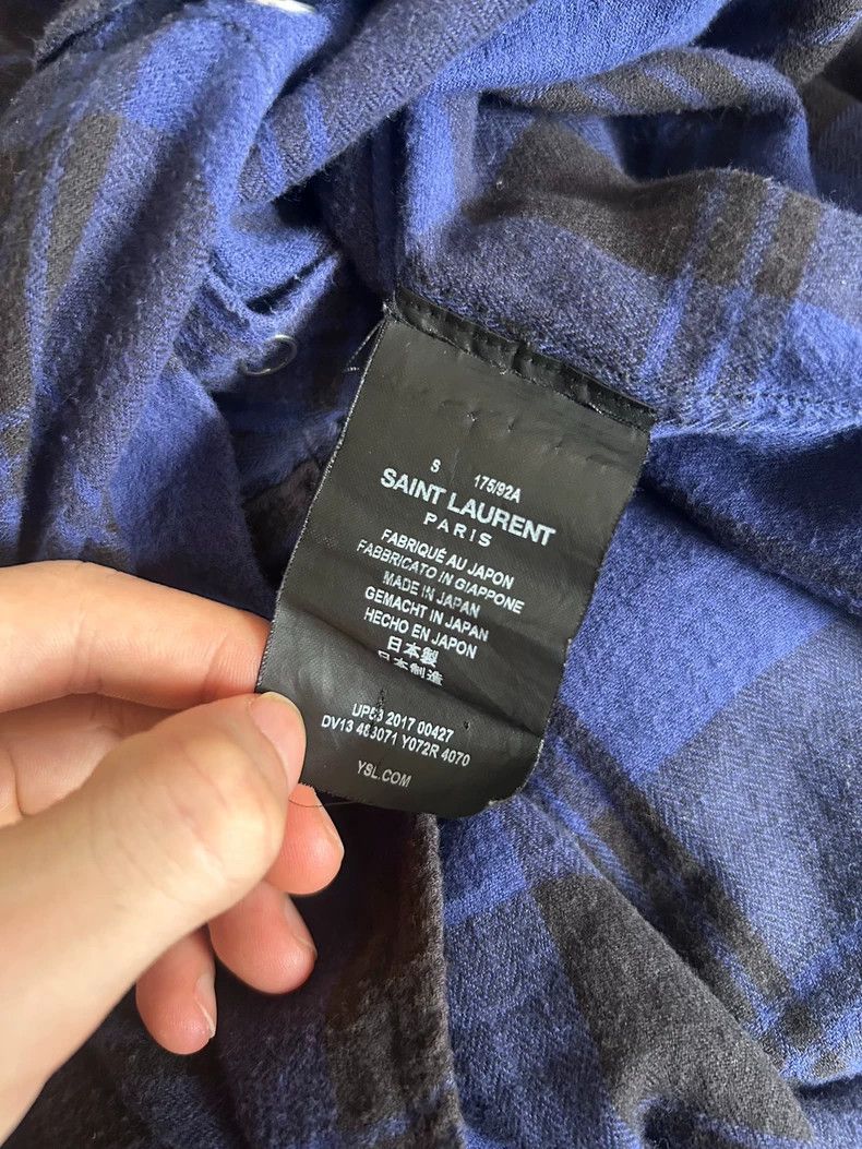 Saint Laurent Paris Saint Laurent Paris 2017 FW Black and Blue Plaid Shirt 2505 Size US S / EU 44-46 / 1 - 4 Thumbnail