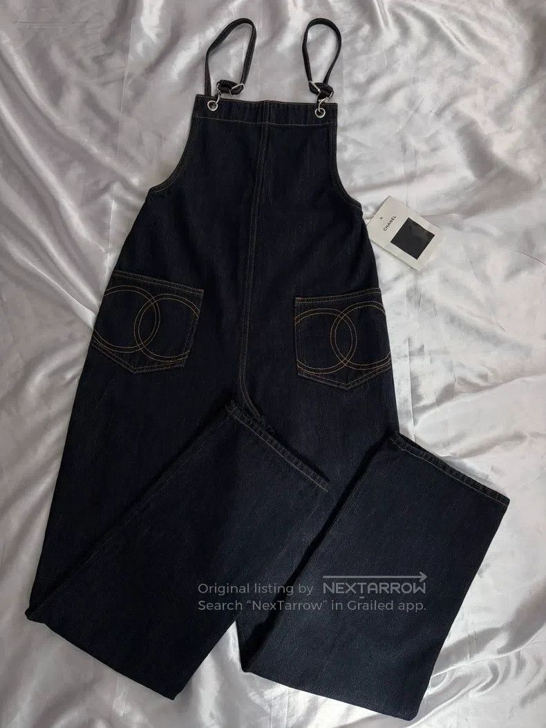 Chanel Chanel Early spring vacation dark blue one-piece denim bib Size 24" / US 00 / IT 34 - 1 Thumbnail