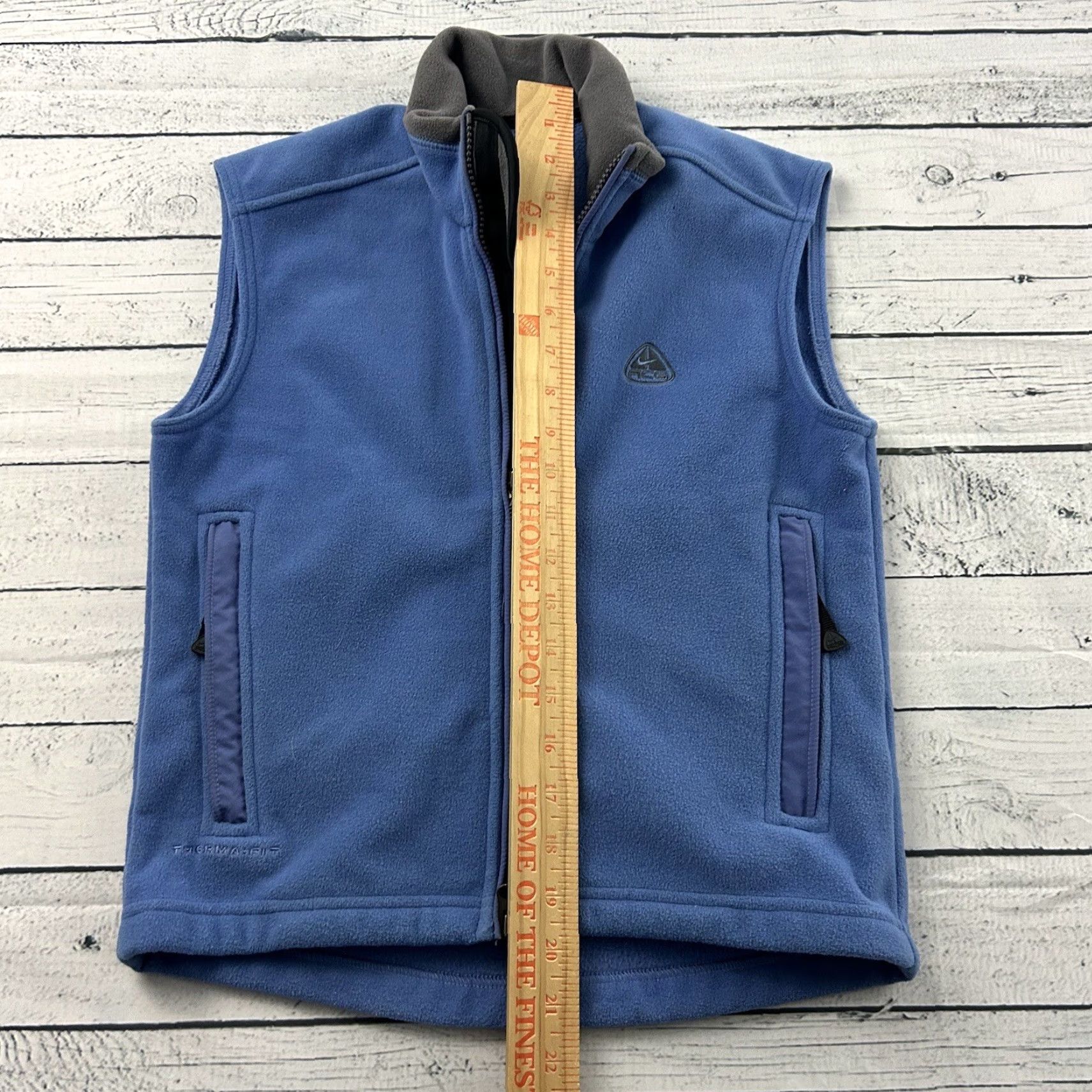 Nike VINTAGE Nike ACG Thermal Layer Therma-Fit Fleece Vest Women XS Blue Size XS / US 0-2 / IT 36-38 - 3 Thumbnail