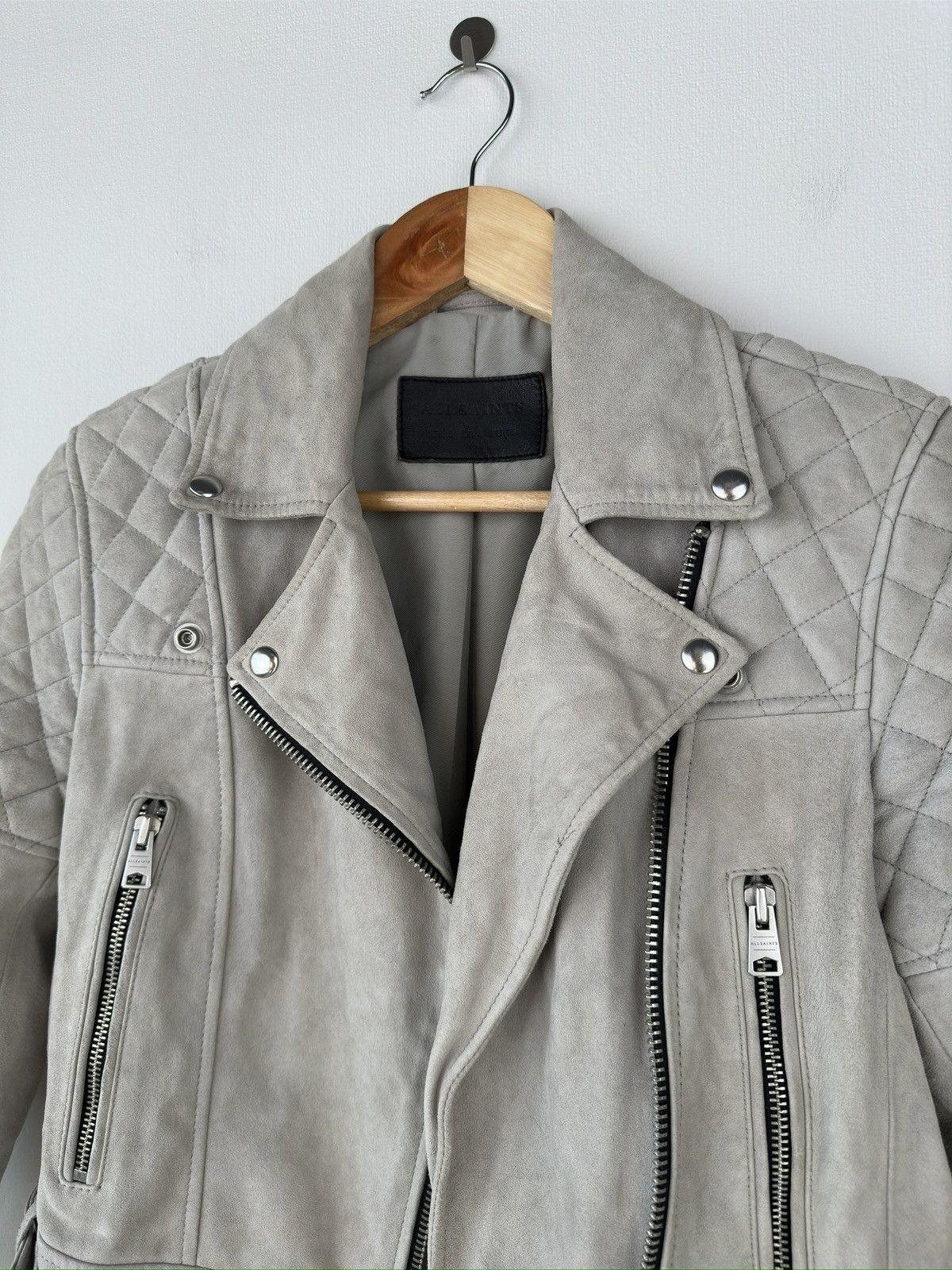 Allsaints ALLSAINTS Suede Beattie Biker Leather Jacket UK 8 / US 4 Size S / US 4 / IT 40 - 8 Thumbnail