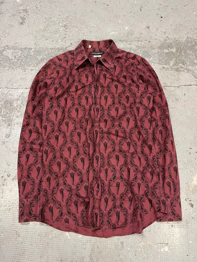 Dolce & Gabbana 2010s Dolce & Gabbana Red & Black Devil Shirt Size US M / EU 48-50 / 2 - 3 Thumbnail