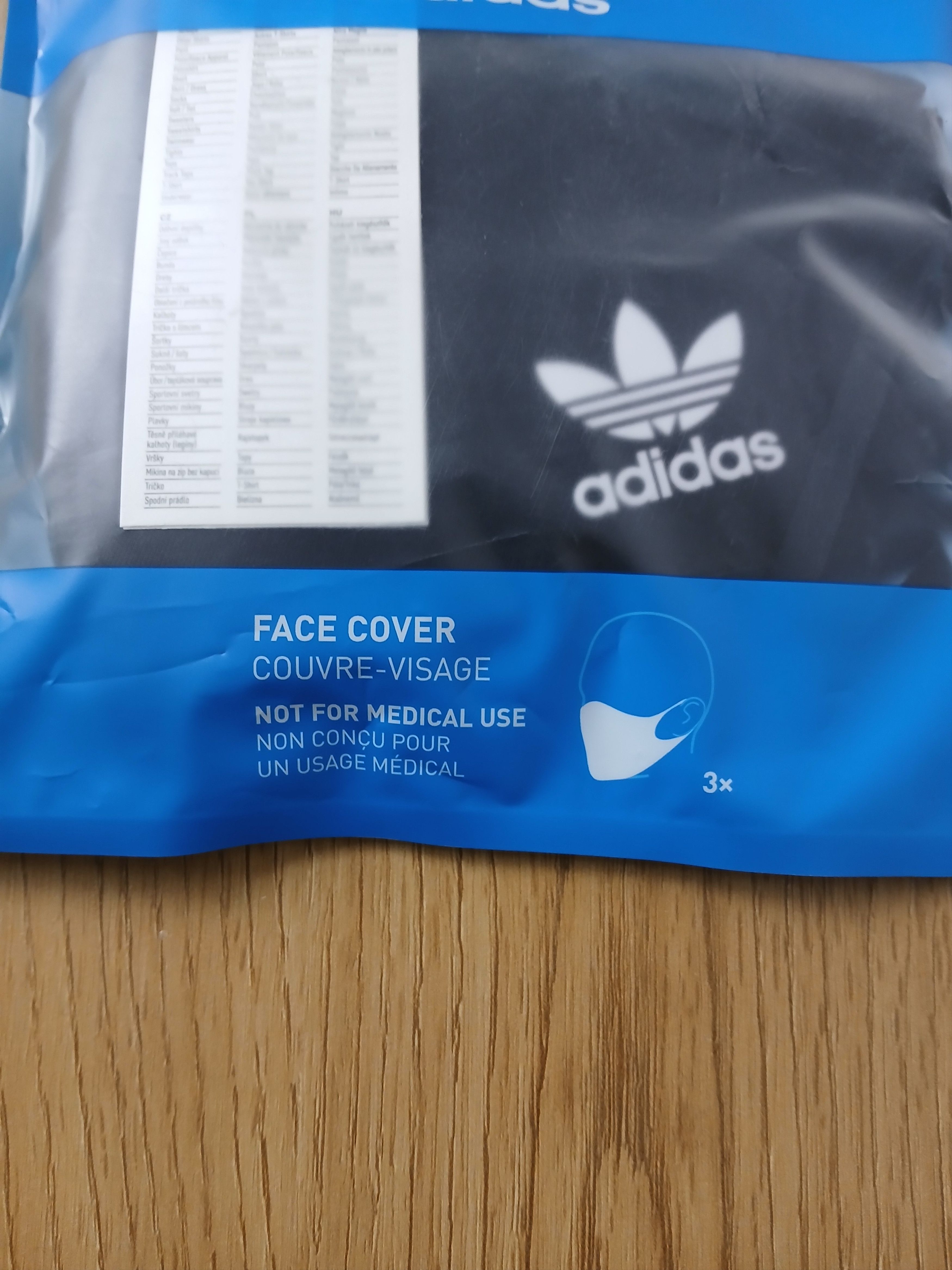Adidas Adidas Face Cover Mask 3 Pieces Pack SIZE M Size ONE SIZE - 3 Thumbnail