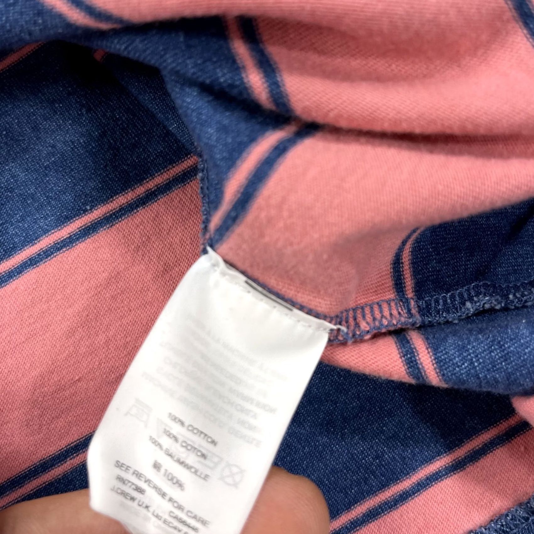 Wallace & Barnes Wallace and Barnes Shirt Mens Medium Pink Blue Indigo Dye Pocket Tee Striped Size US M / EU 48-50 / 2 - 4 Thumbnail
