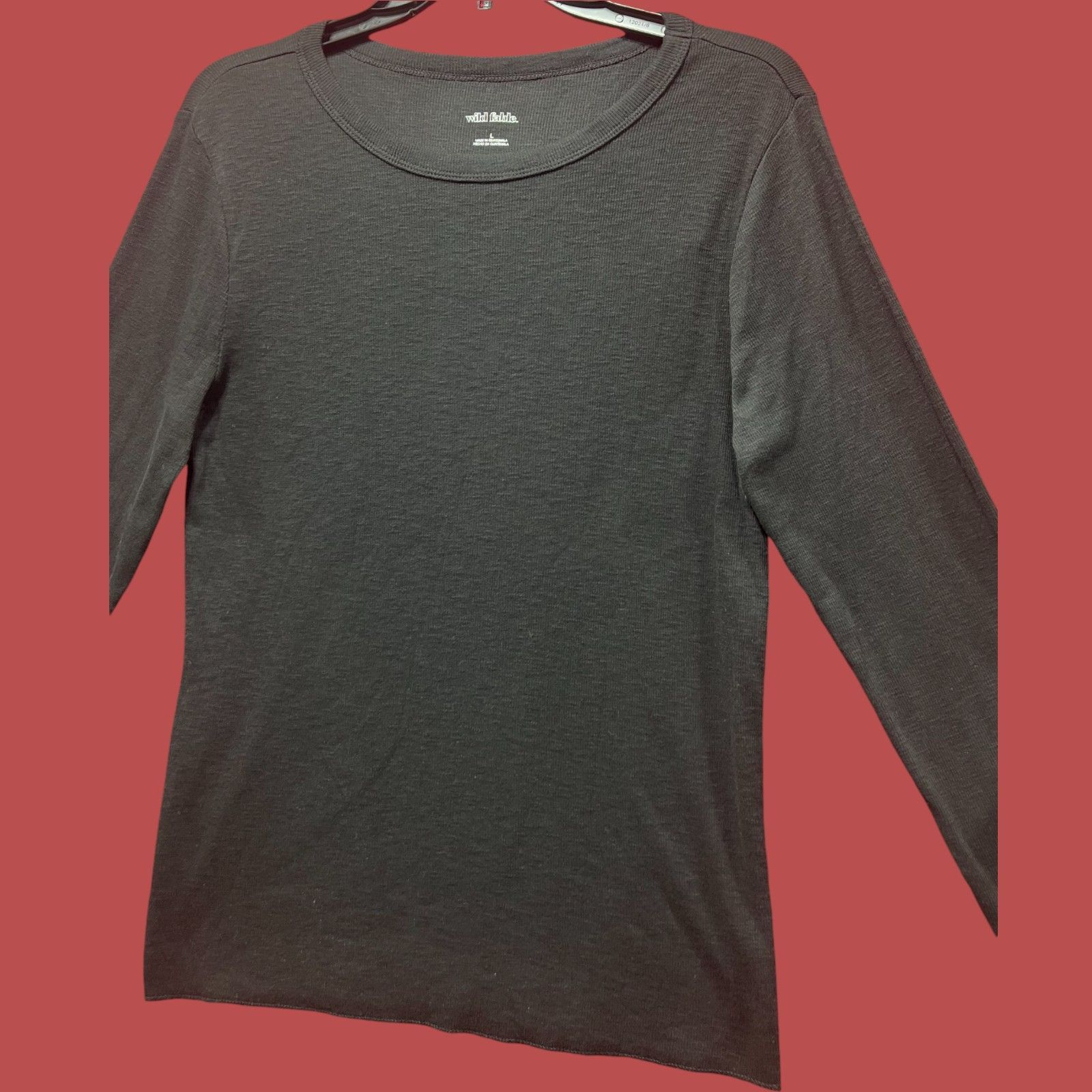 Other Wild Fable - Women's Long Sleeve Crew Neck T-Shirt - Black - Size L / US 10 / IT 46 - 13 Thumbnail