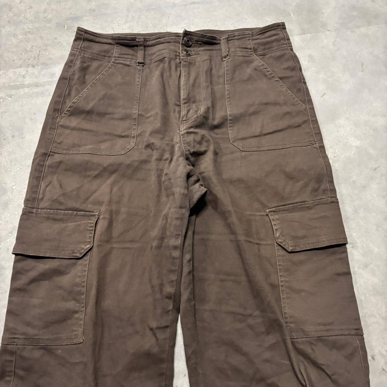 Japanese Brand × Vintage Crazy Vintage Y2K/2000s Baggy Brown Streetwear Skater Cargo Pants! Size US 32 / EU 48 - 5 Thumbnail
