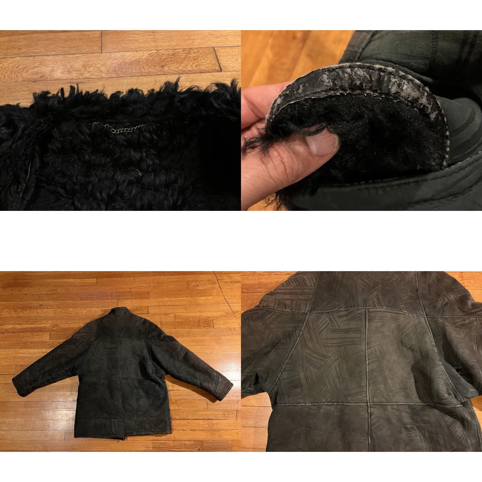 Vintage VINTAGE Shearling Coat Men’s 44 Black Suede Patchwork Bomber Jacket Size US S / EU 44-46 / 1 - 8 Thumbnail