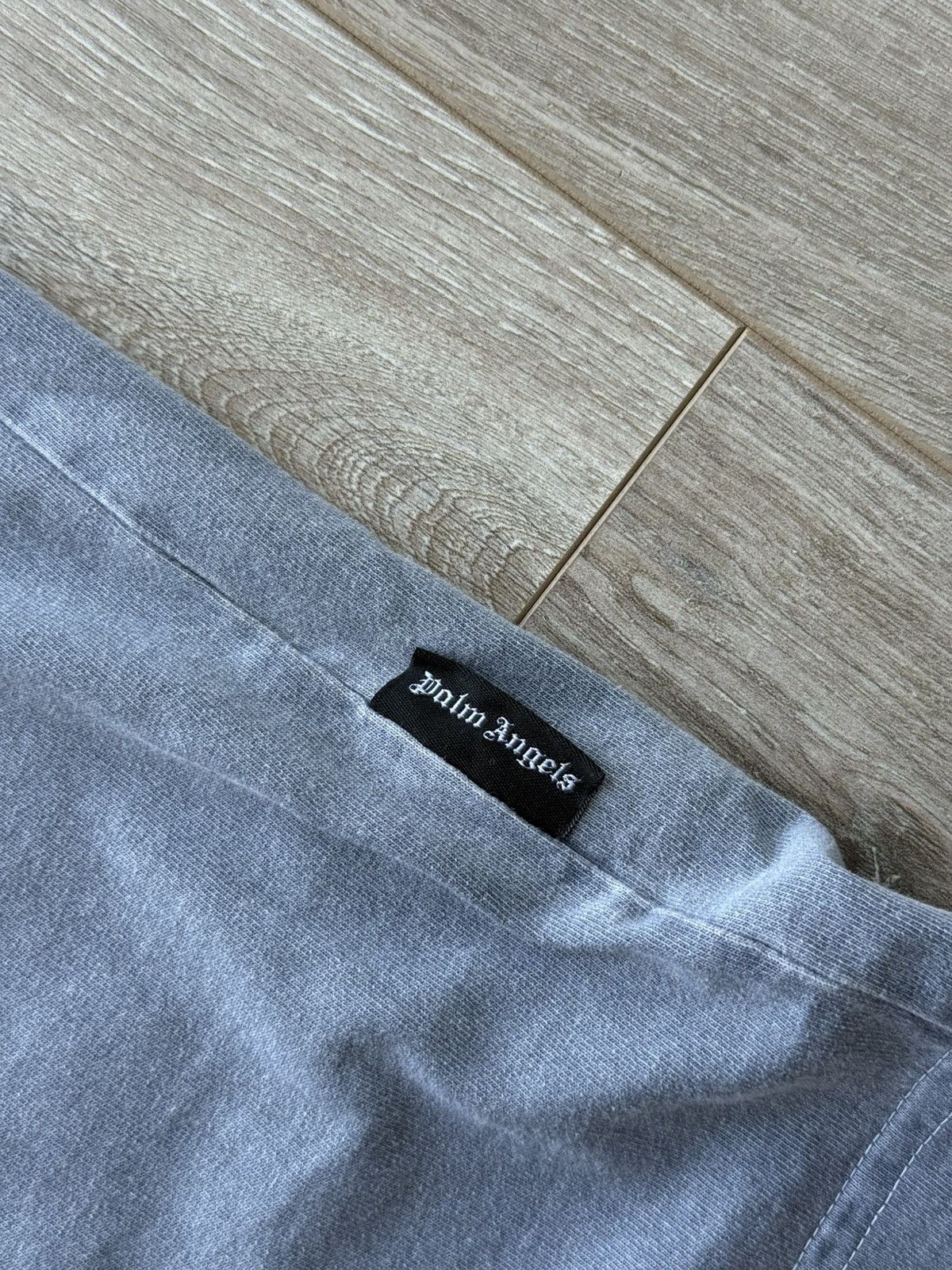 Palm Angels Palm Angels Medium Arched Logo Washed Vintage Grey Tee Size US M / EU 48-50 / 2 - 8 Thumbnail