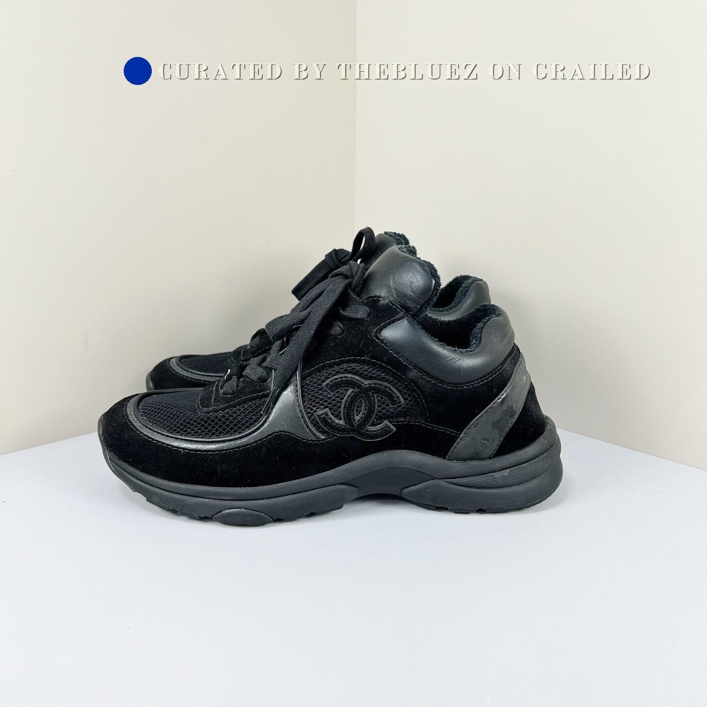Chanel Chanel Black Suede Double C Sneakers Size US 6 / IT 36 - 1 Thumbnail