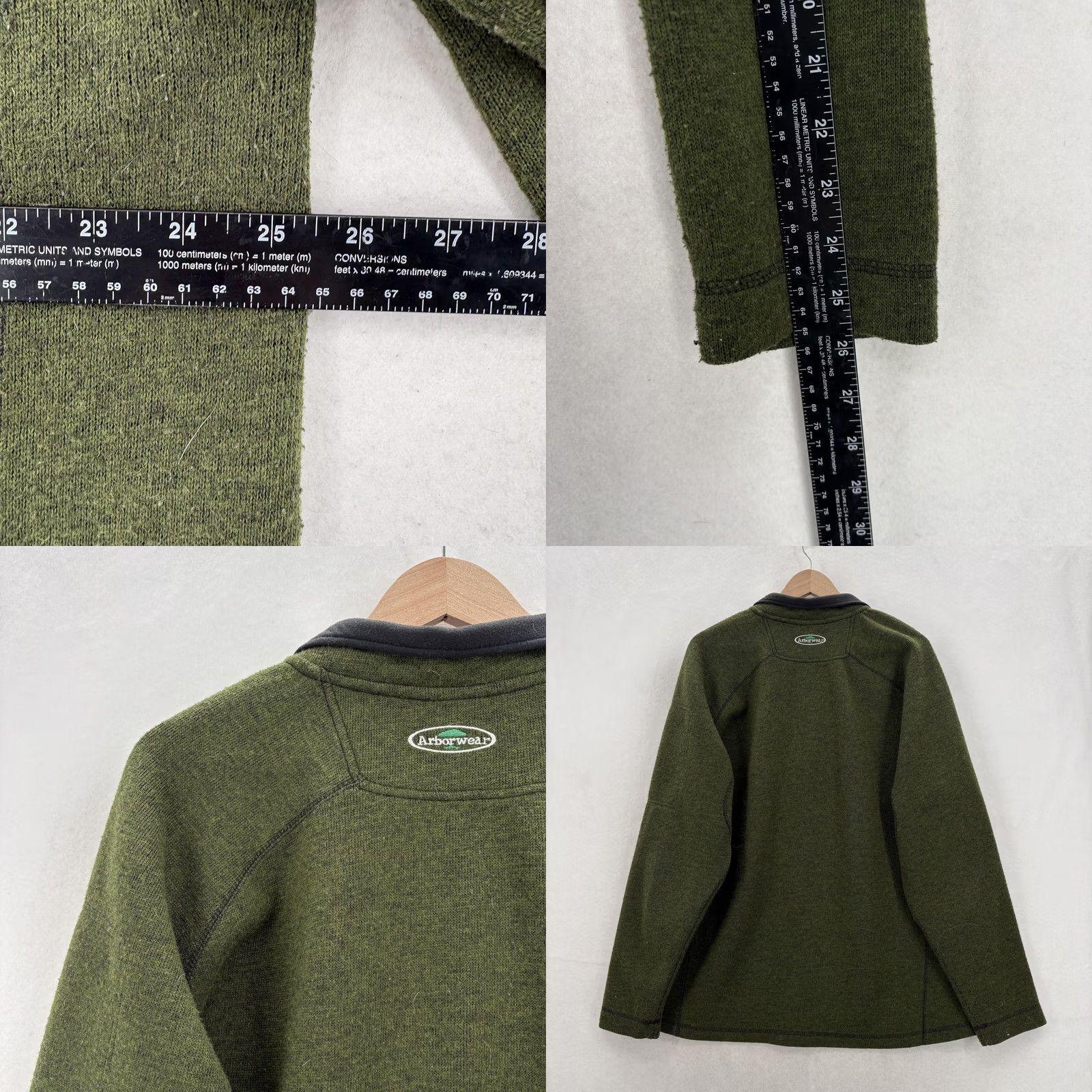Vintage Arborwear Sweater Mens XL Green Wool Blend 1/4 Zip Mock Neck Workwear Pullover Size US XL / EU 56 / 4 - 8 Thumbnail