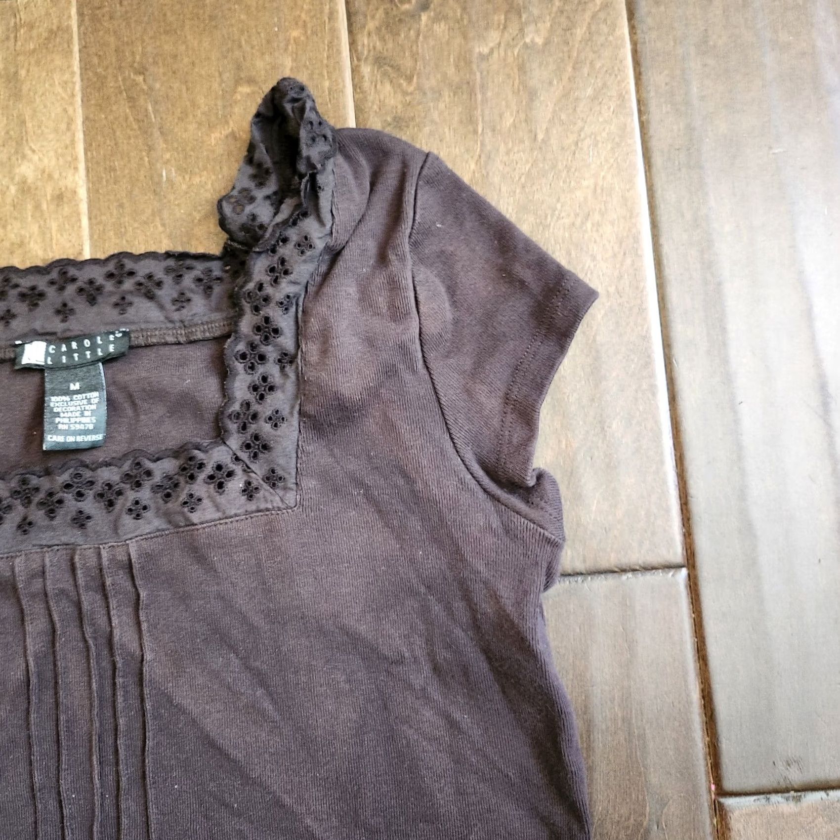 Joe Browns Browns Carole Little Short Sleeve Top - Shirt M Juniors Brown Women Regular 100% Cotton Solid All Seasons Lightweight Casual Business Travel - Adults? Size M / US 6-8 / IT 42-44 - 5 Thumbnail