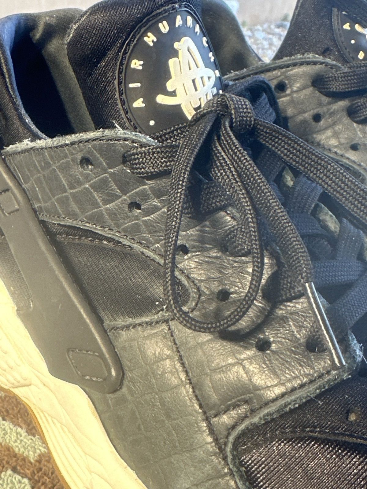 Nike Nike Air Huarache Run Premium 'Black Snakeskin' Size US 11 / IT 41 - 6 Thumbnail