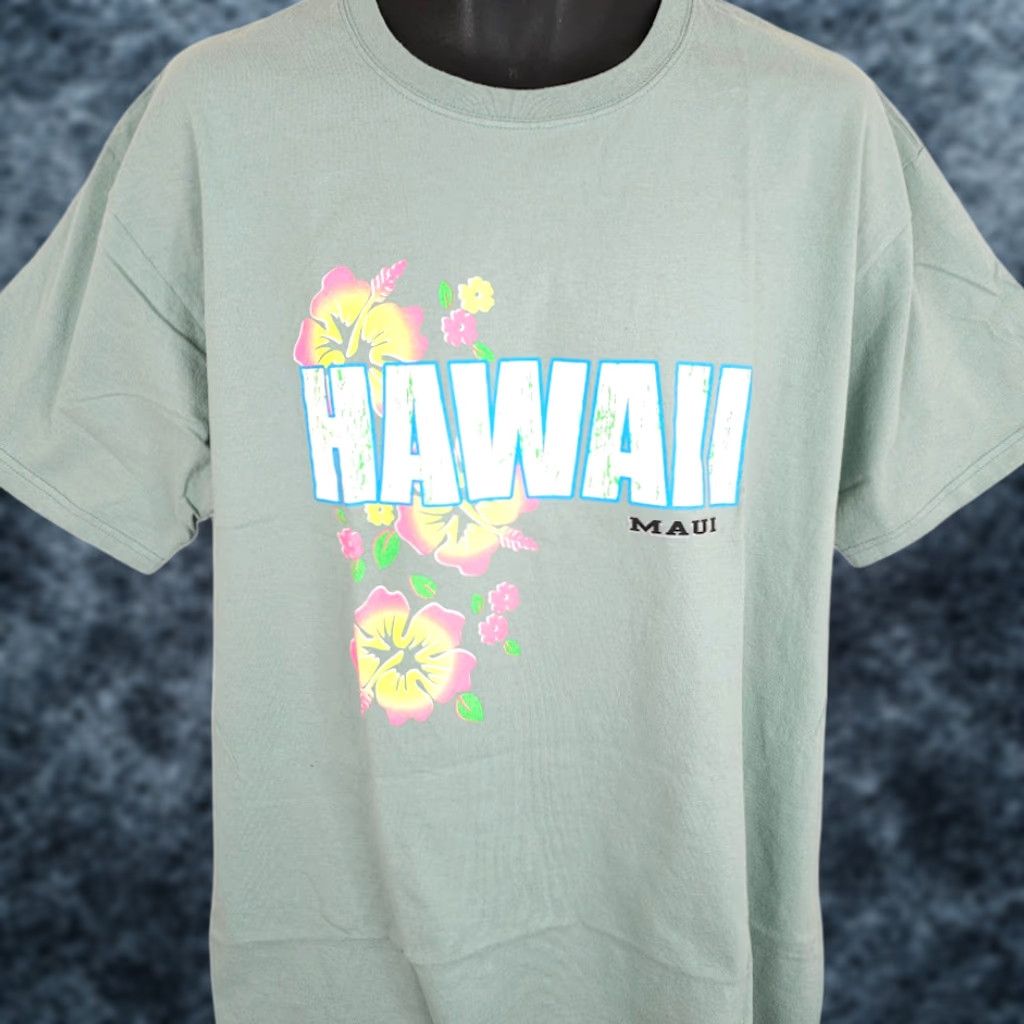 Anvil VINTAGE Maui Hawaii T Shirt Mens XL Green Y2K Hawaiian Destination Travel Anvil Shirt Size US XL / EU 56 / 4 - 1 Thumbnail