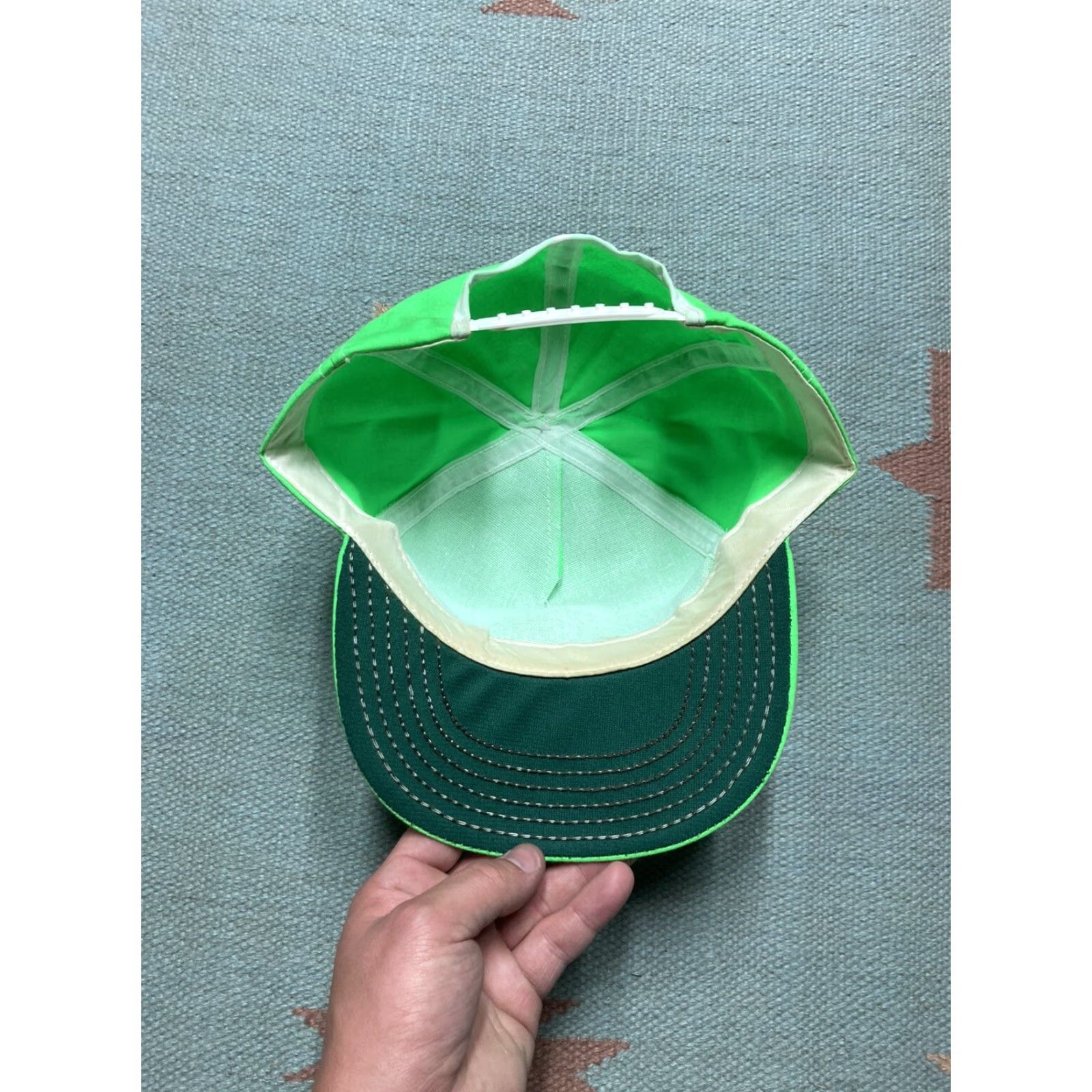 Vintage VINTAGE 90s SnapBack Hat Cap Winning Tradition Safety #1 USA Made Neon Green Mens Adjustable Green USA Snapback Hat Size ONE SIZE - 5 Thumbnail