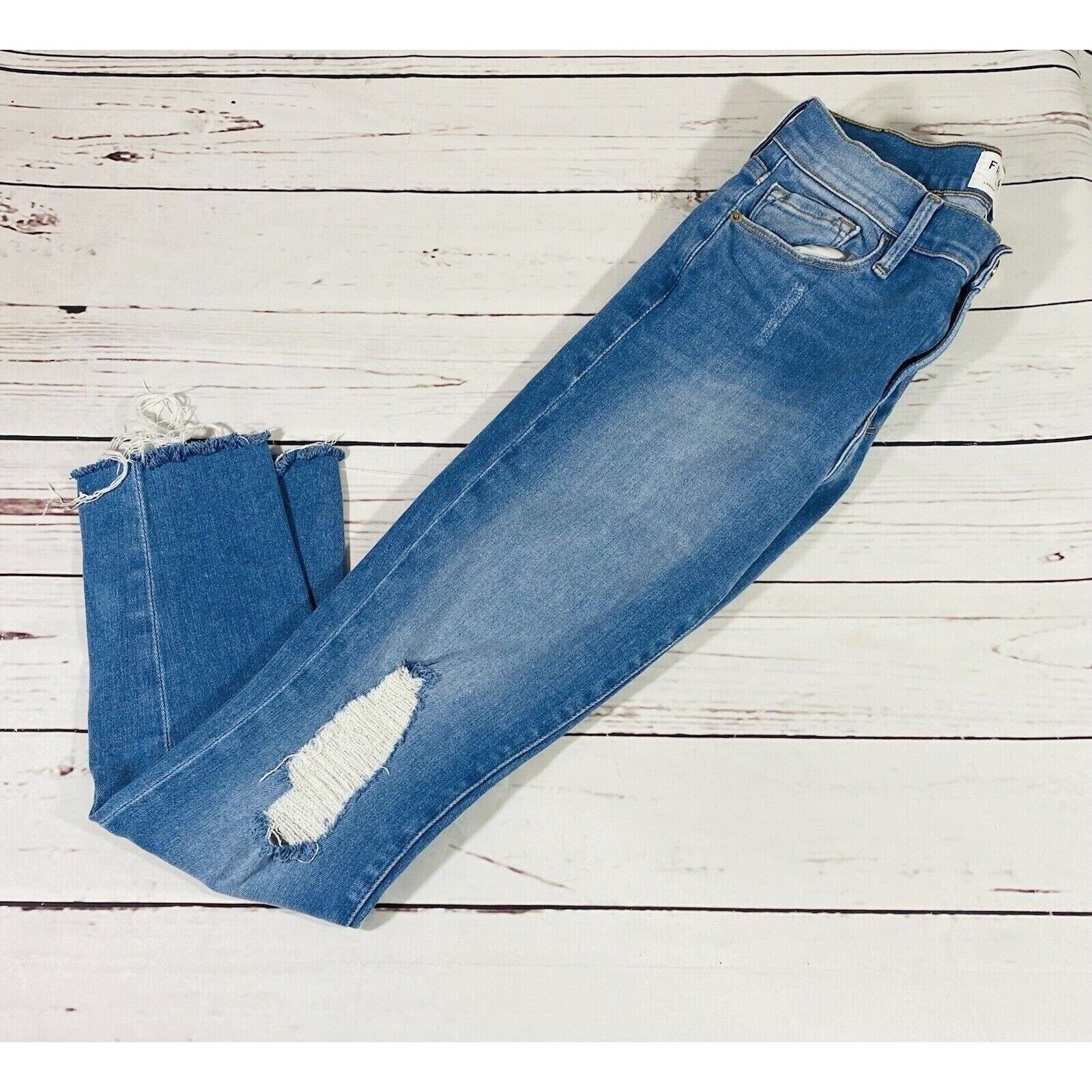 Frame FRAME Le Skinny de Jeanne Crop Jeans Womens Size 27 Raw Hem Size 27" / US 4 / IT 40 - 2 Thumbnail