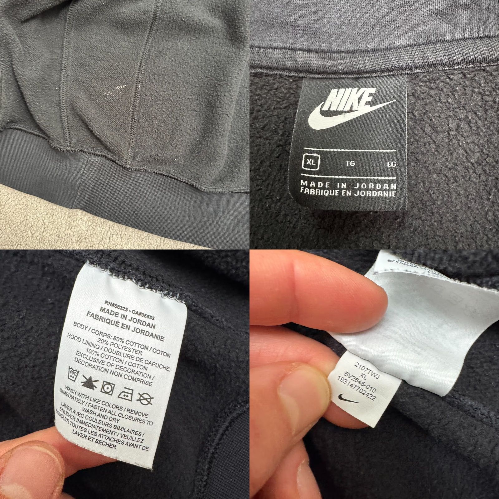 Nike Nike Full Zip Hoodie Sweatshirt Mens XL Black Pockets Fleece Casual Streetwear Size US XL / EU 56 / 4 - 8 Thumbnail