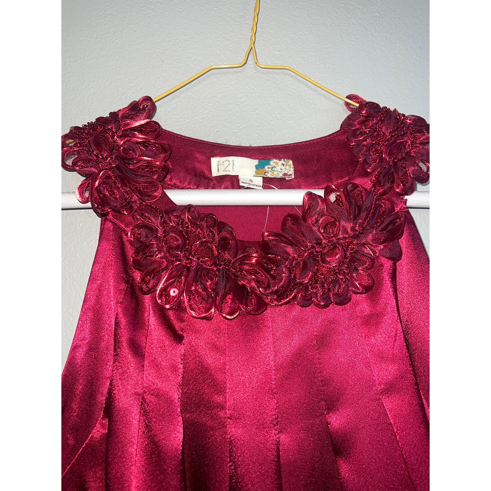 Other Forever 21 Festive Red/Wine Balloon Dress - Size S Size S / US 4 / IT 40 - 3 Thumbnail