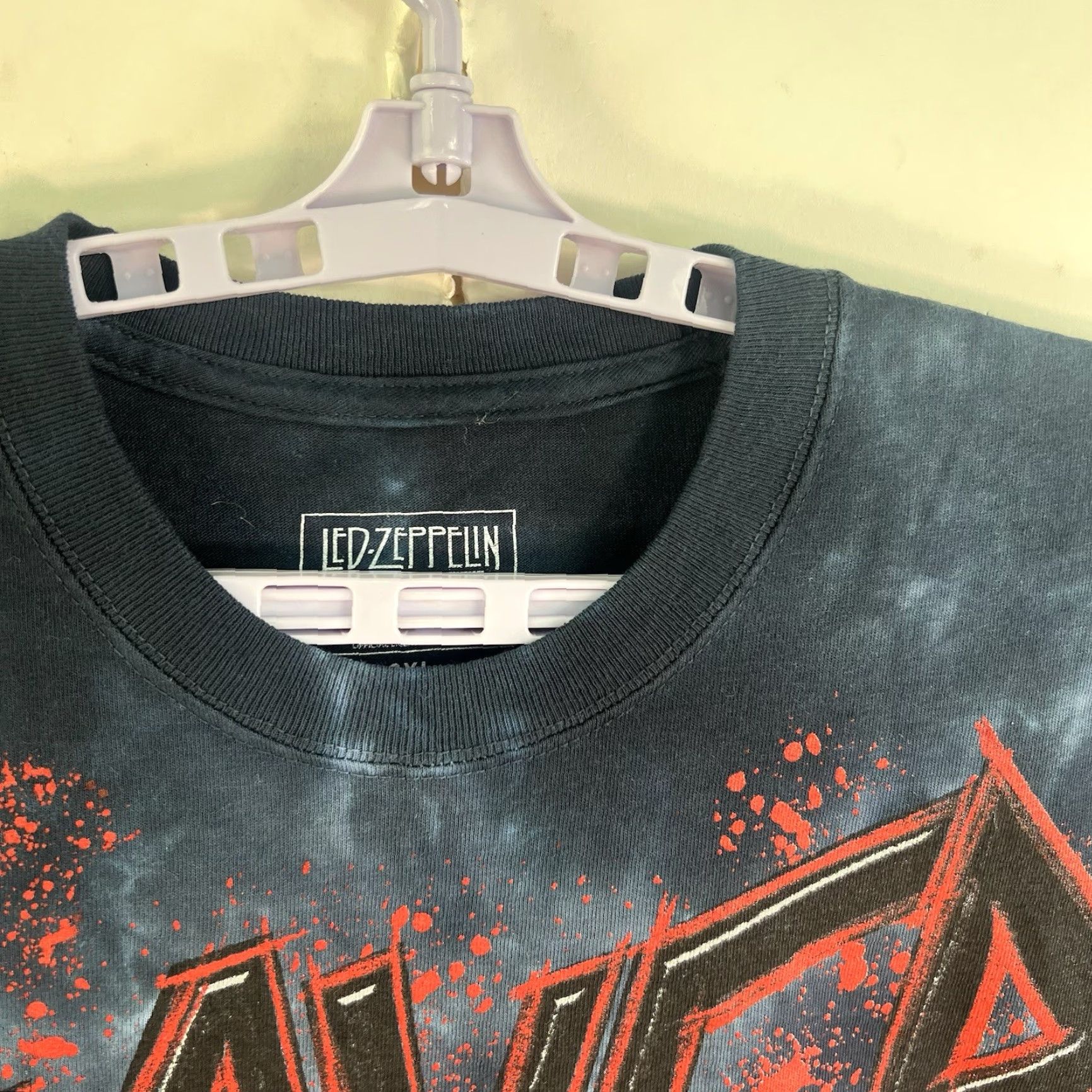 Vintage VINTAGE Band T-Shirt Men's Size 3XL Blue Slayer Led Zeppelin Tie-Dye Short Sleeve Graphic Print Size US XXL / EU 58 / 5 - 4 Thumbnail