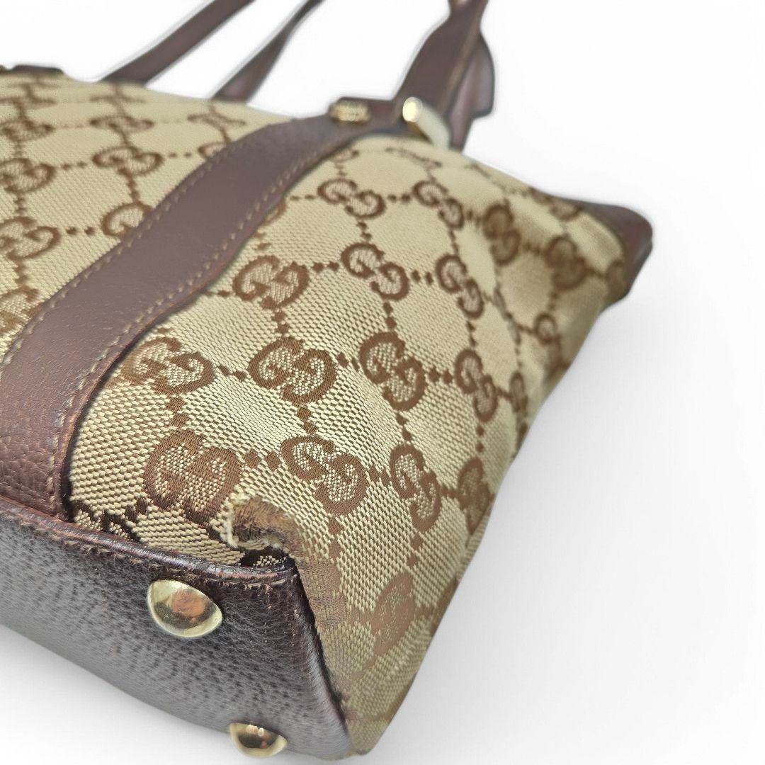 Gucci Gucci - Abbey Mini Brown Beige Leather Handbag Small Size ONE SIZE - 4 Thumbnail