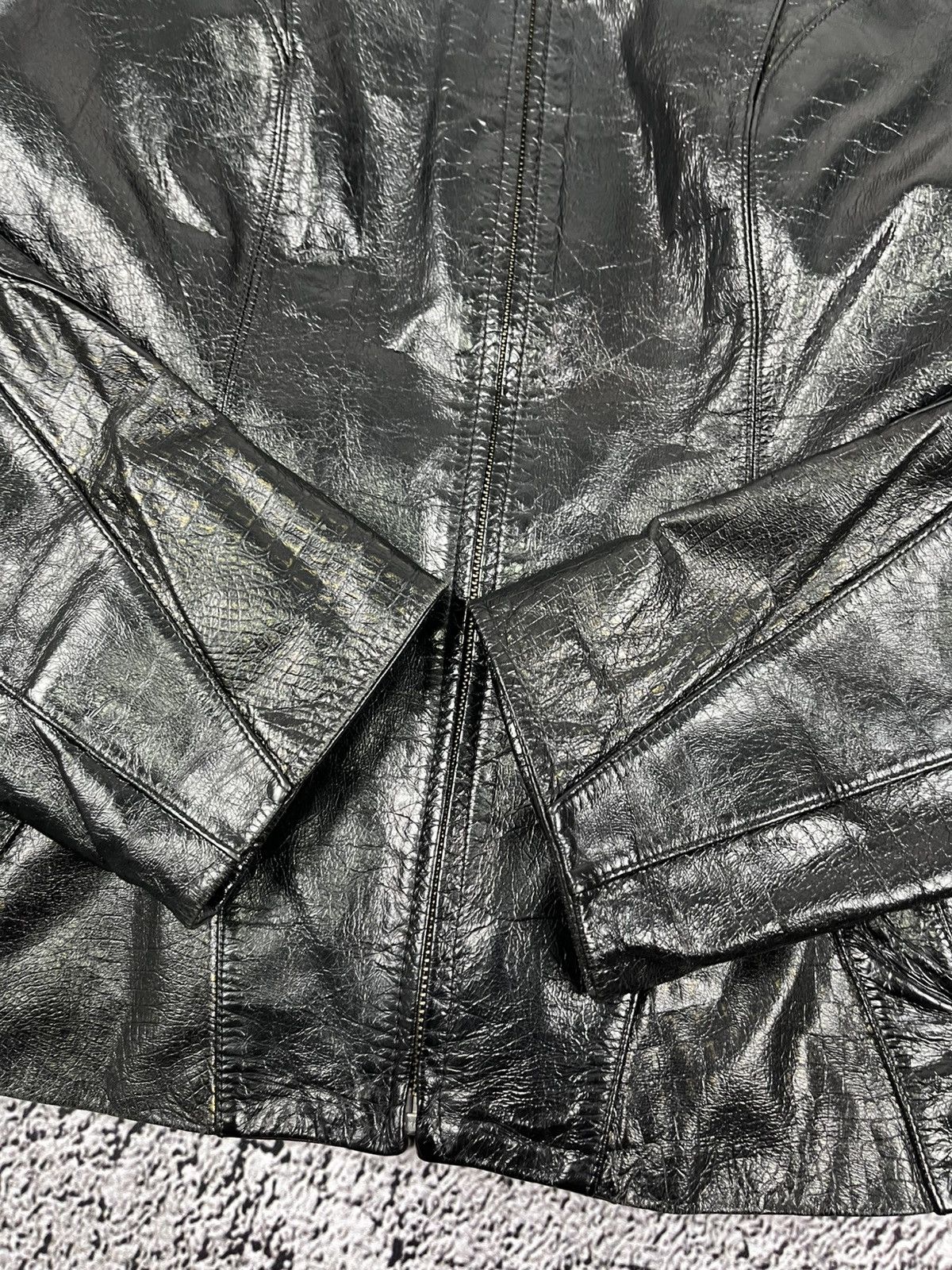 Leather Vintage Y2K Leather patchwork style avantgarde gothic jacket Size M / US 6-8 / IT 42-44 - 9 Thumbnail