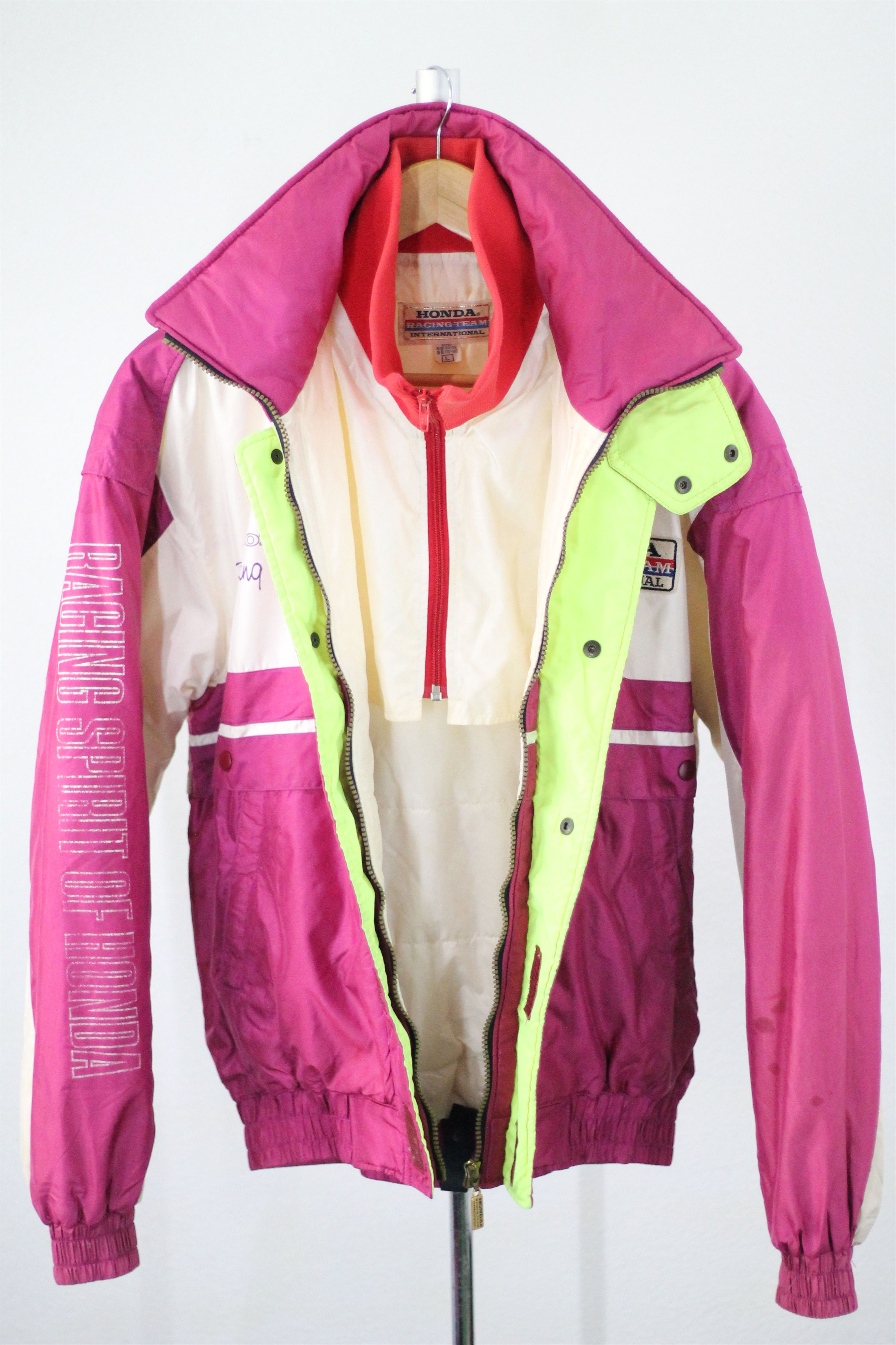 Honda × Vintage RARE! Vintage HONDA INTERNATIONAL RACING TEAM Jacket. Size US L / EU 52-54 / 3 - 11 Thumbnail