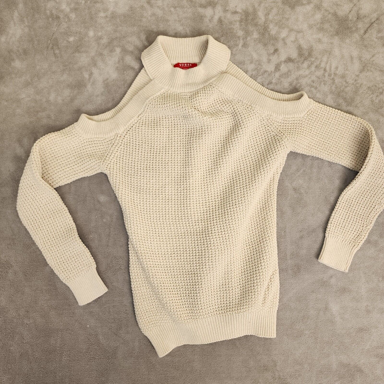 Guess Women's Guess Ivory Cold Shoulder Pullover Sweater S Size S / US 4 / IT 40 - 1 Thumbnail