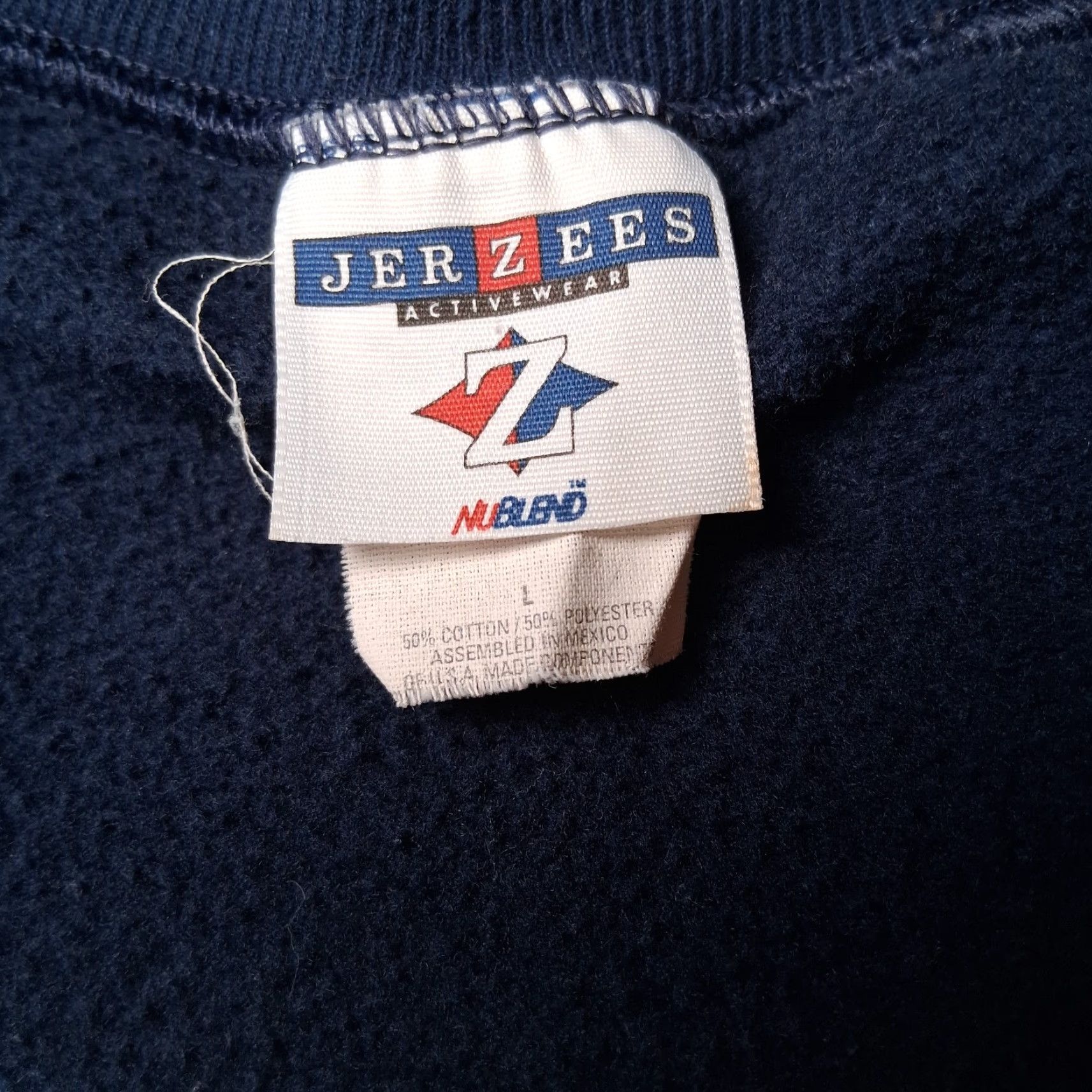 Jerzees VINTAGE Minnesota Sweatshirt Large L Blue Cotton Blend Knit Jerzees NuBlend Crewneck Pullover Graphic Winter Wonderland Nature Cabincore Mens Size US L / EU 52-54 / 3 - 7 Thumbnail