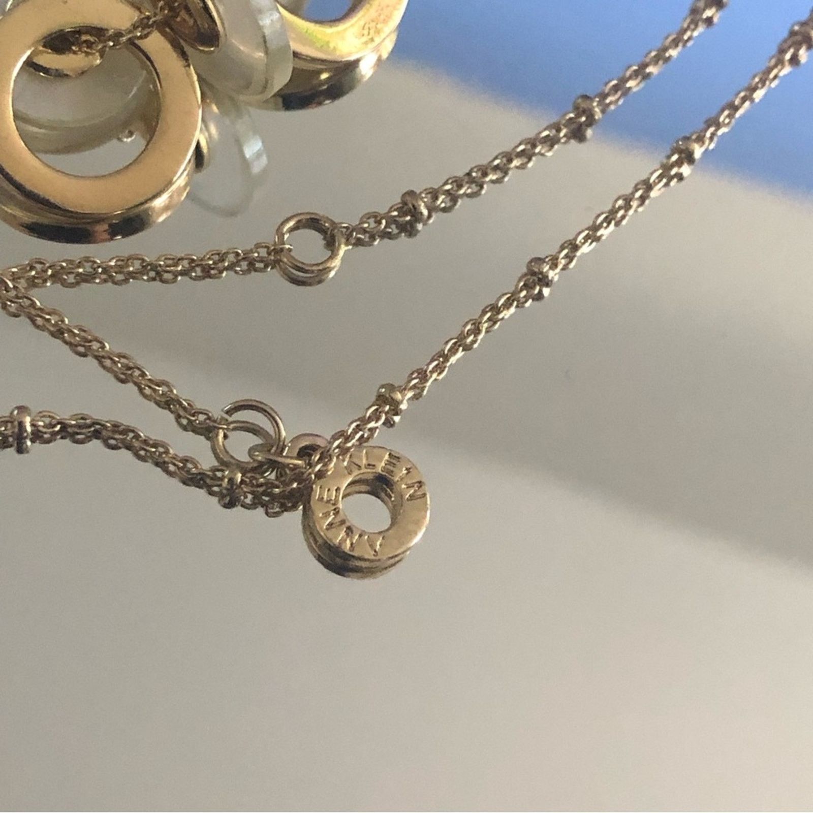 Anne Klein Anne Klein gold and iridescent disc necklace Size ONE SIZE - 11 Thumbnail