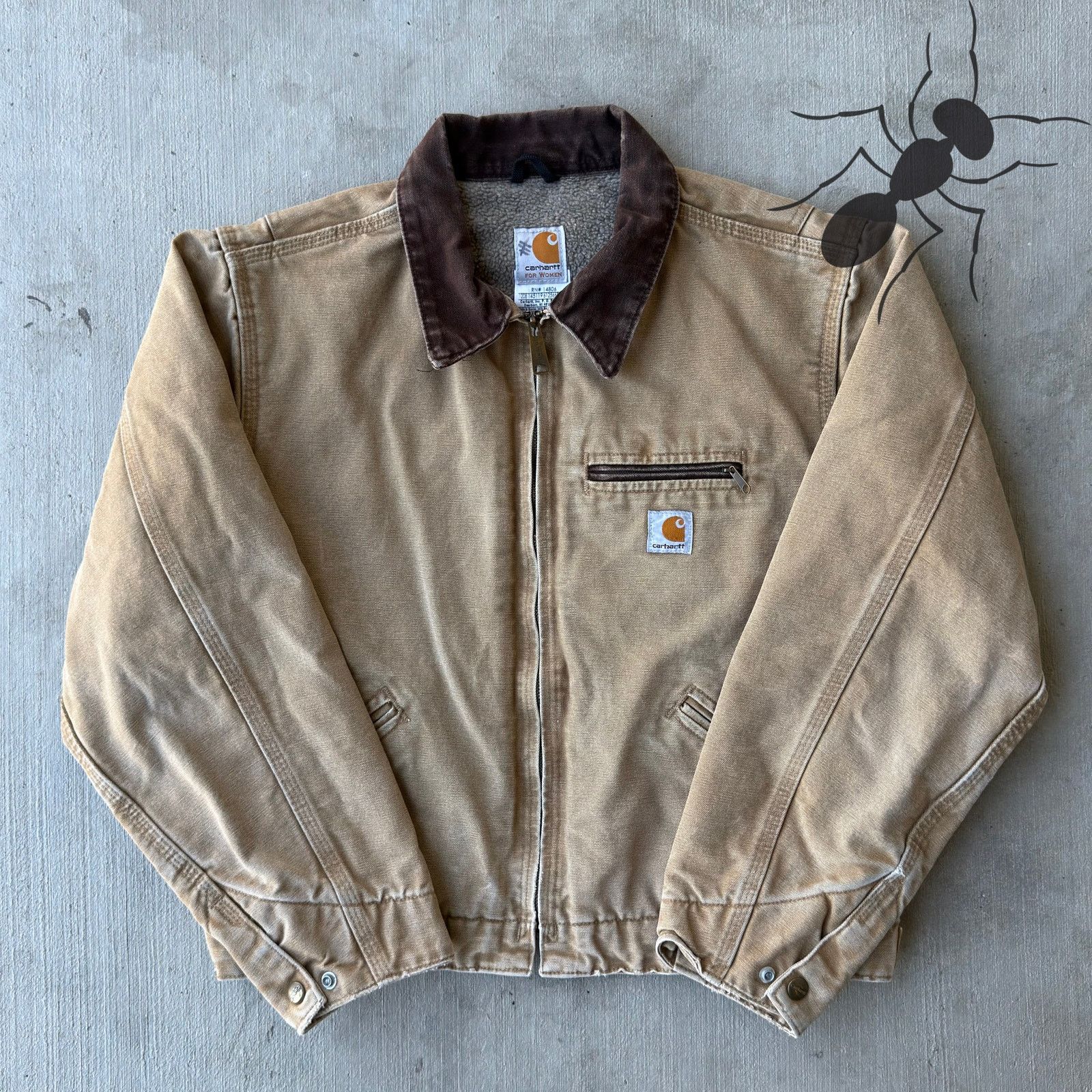 Carhartt × Vintage Carhartt WOMENS WJ097 CML brown Detroit work wear jacket Size US L / EU 52-54 / 3 - 1 Thumbnail