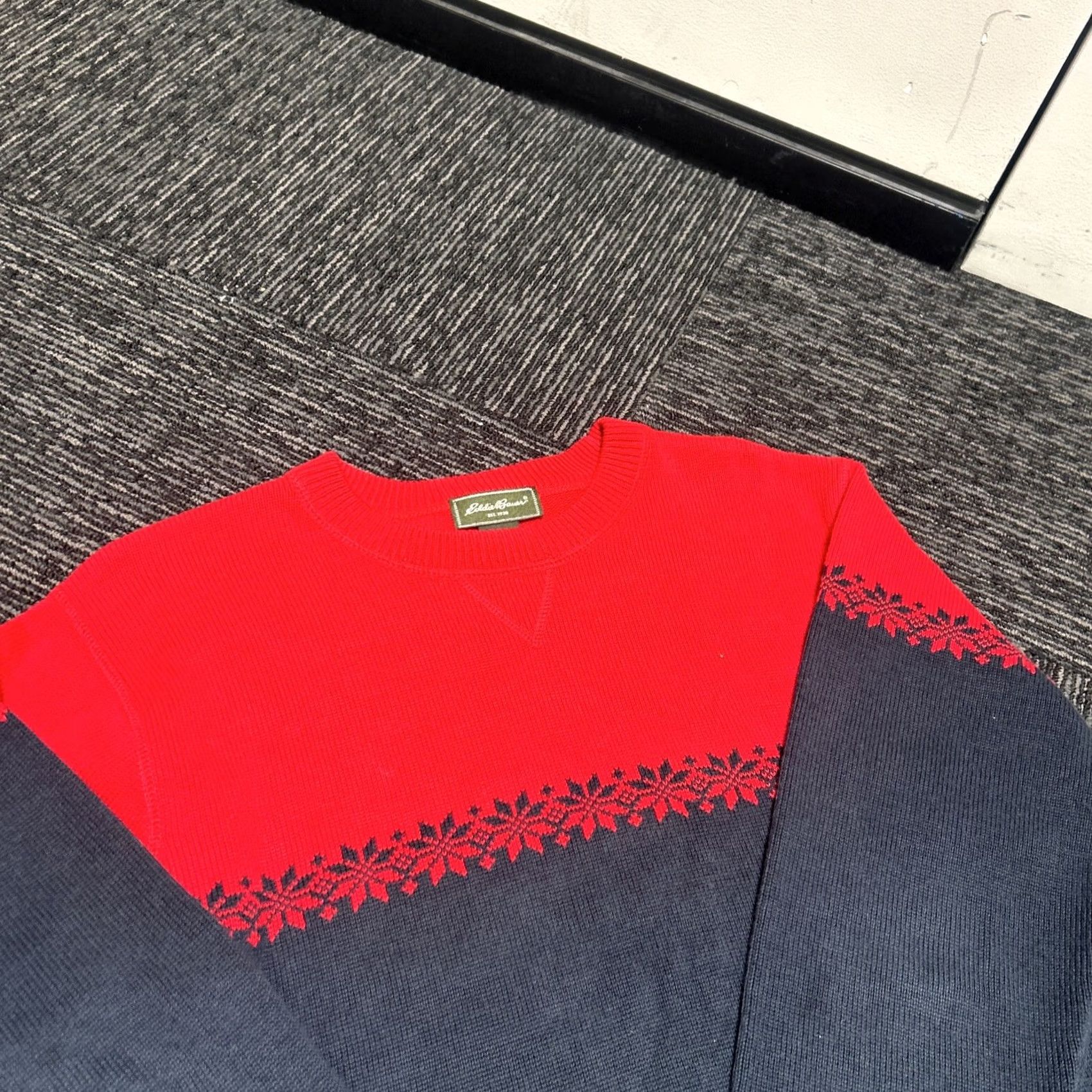 Eddie Bauer Eddie Bauer Sweater Pullover Women's S Long Sleeve Crew Neck Multicolor Color Block Japan | Colorful, Red Black Knit 100% Cotton Size S / US 4 / IT 40 - 3 Thumbnail